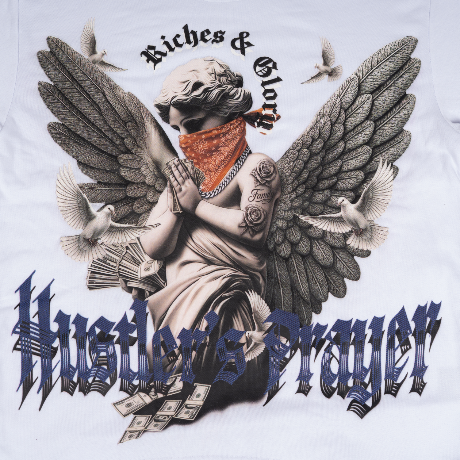 Hustler's Prayer Graphic Tee | White