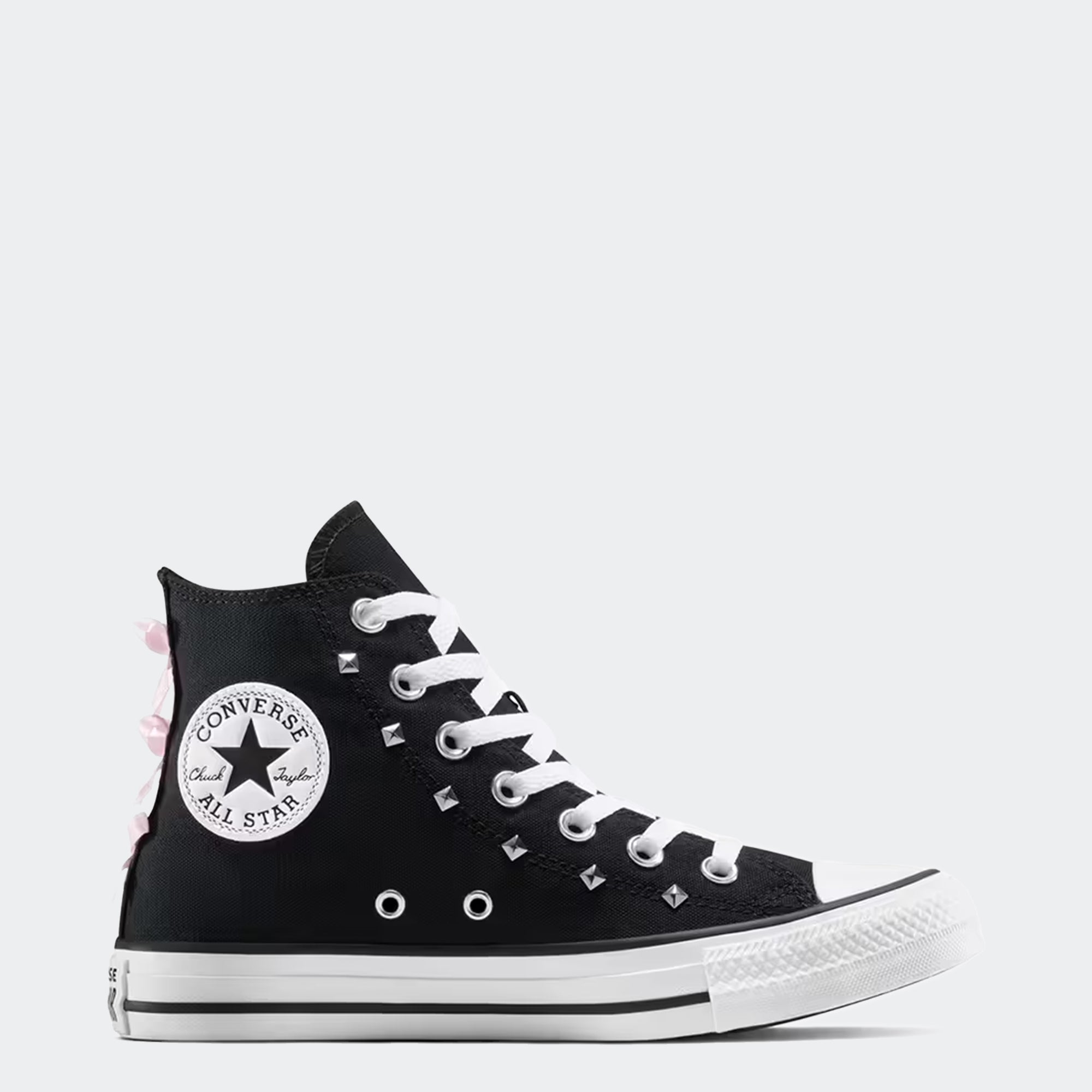 Unisex Converse Chuck Taylor All Star Hi Shoes Black Bows Studs