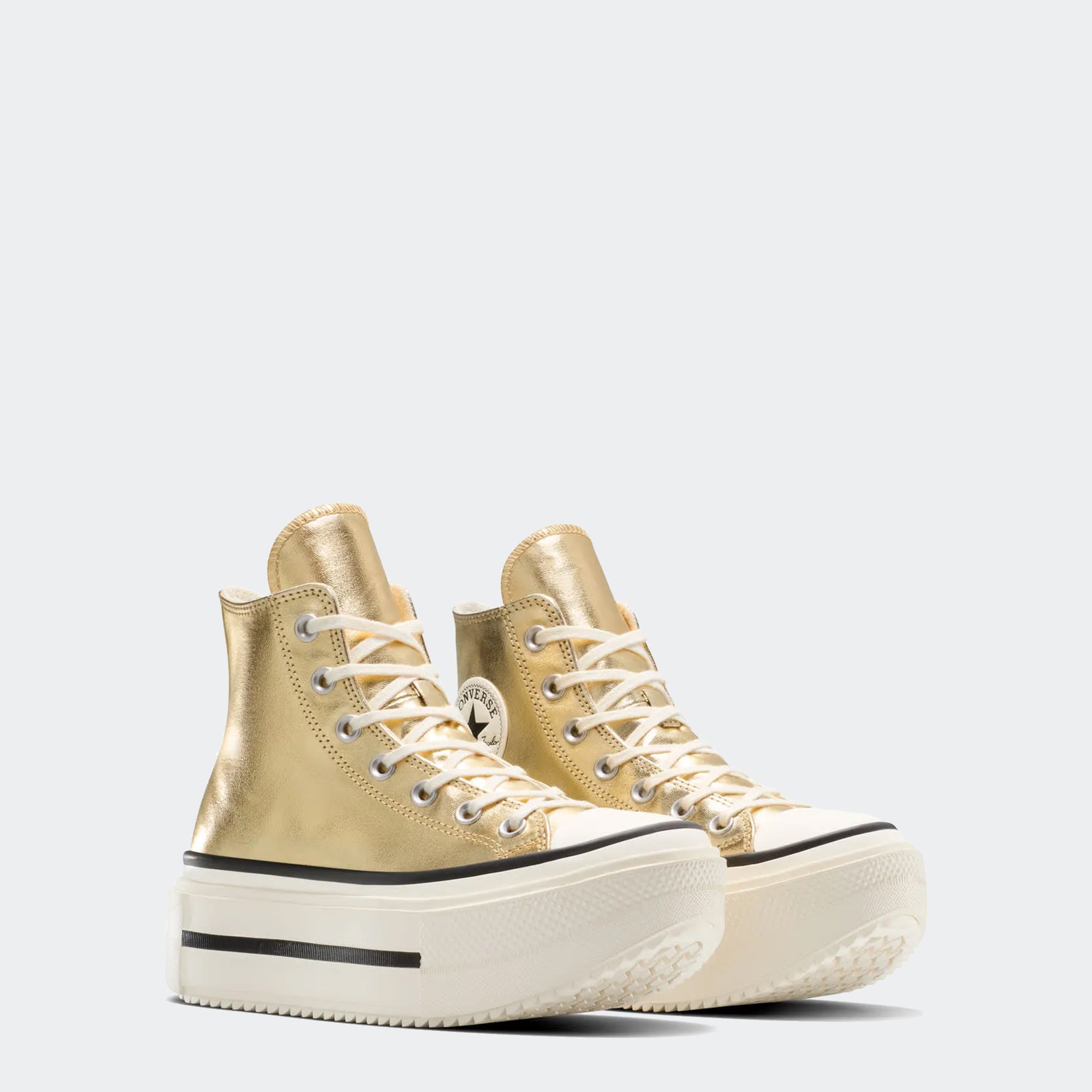 Unisex Converse Chuck Taylor All Star Lift Double Stack Platform Metallic Gold