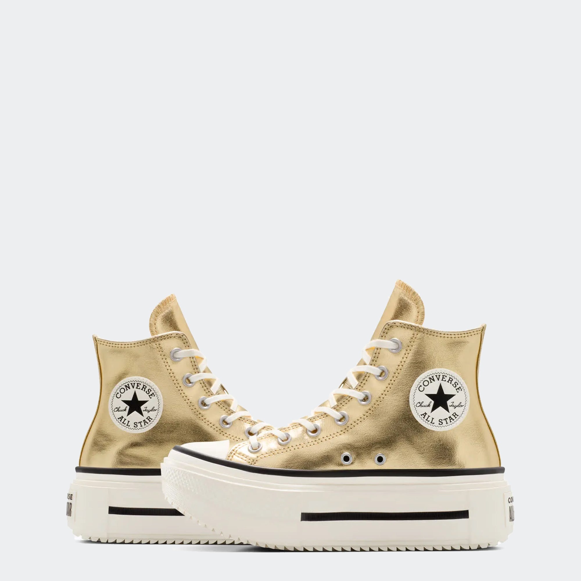 Unisex Converse Chuck Taylor All Star Lift Double Stack Platform Metallic Gold