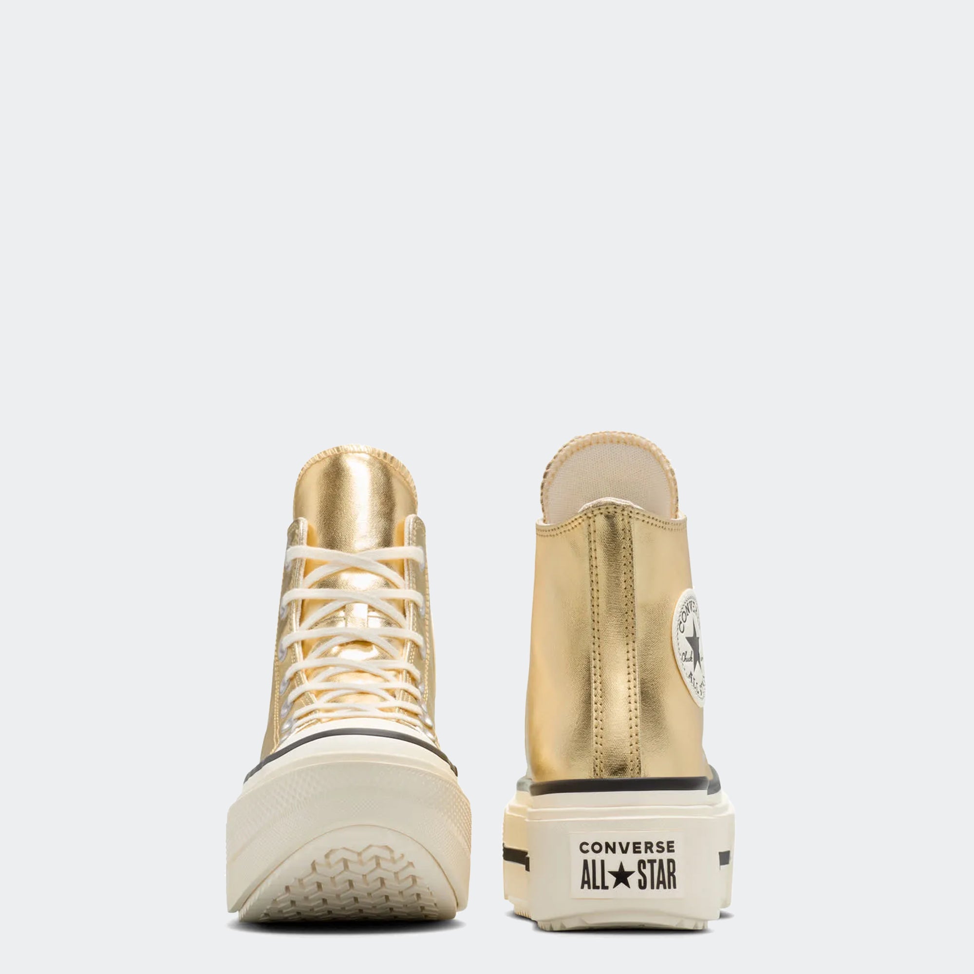 Unisex Converse Chuck Taylor All Star Lift Double Stack Platform Metallic Gold