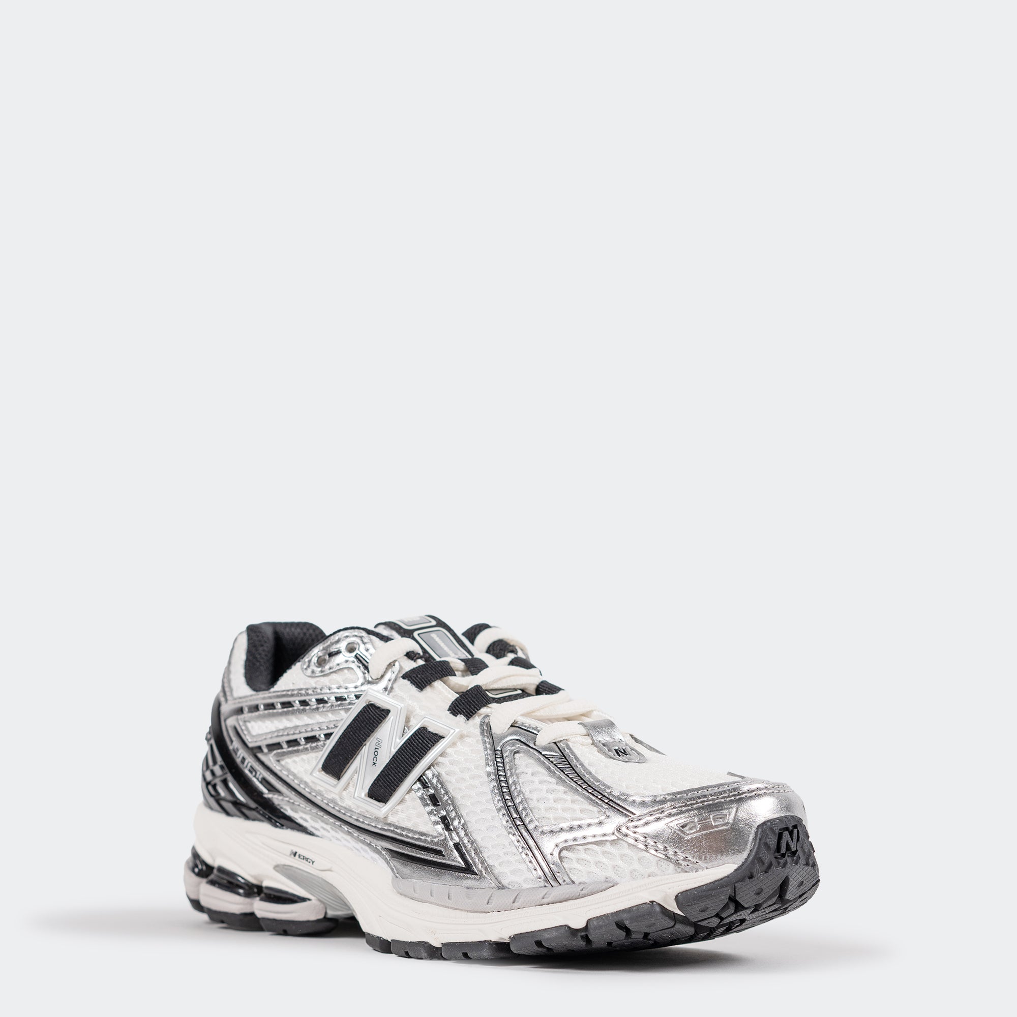 Unisex New Balance 1906R Shoes Silver Metallic with Black and Sea Salt