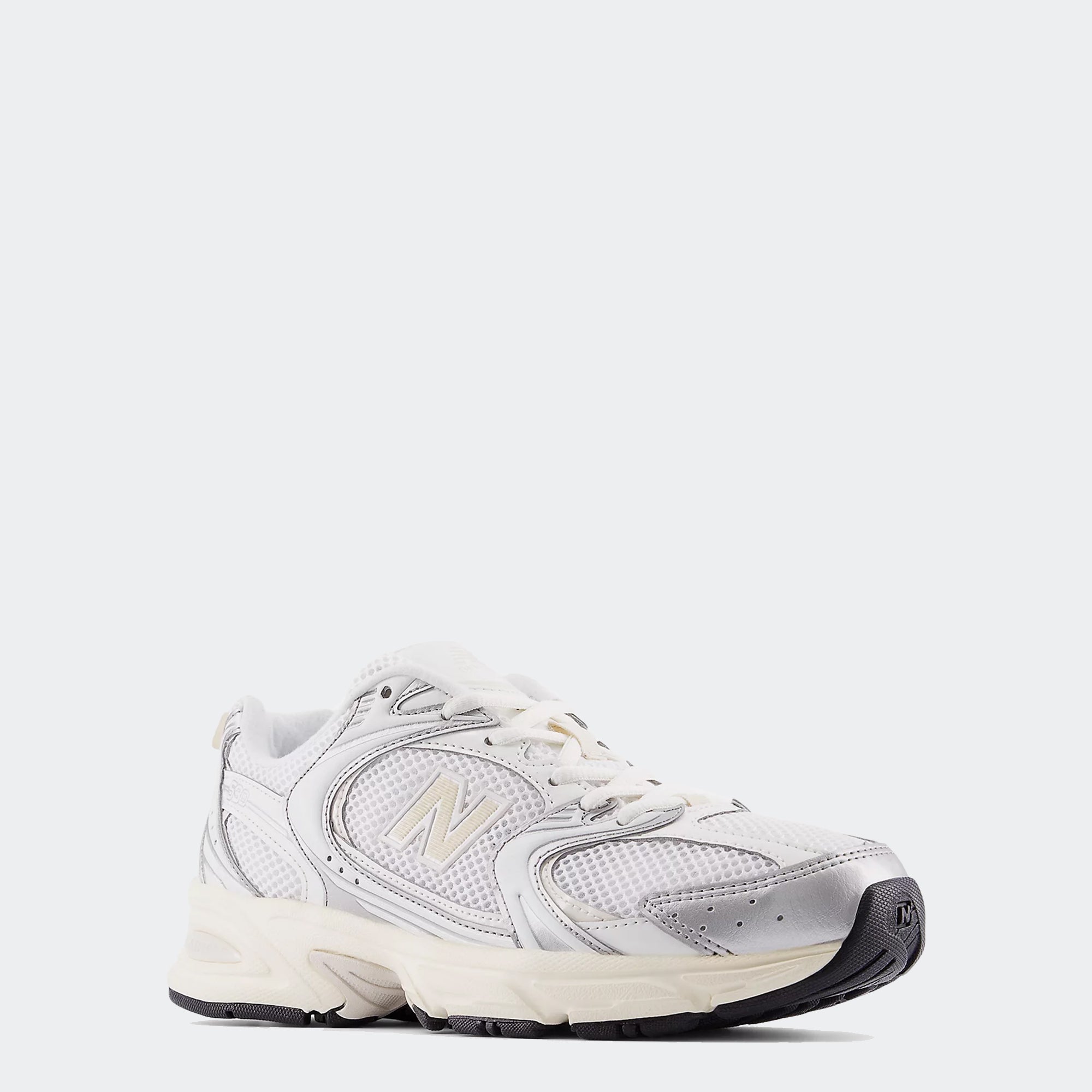 Unisex New Balance 530 Shoes Silver Metallic with Linen