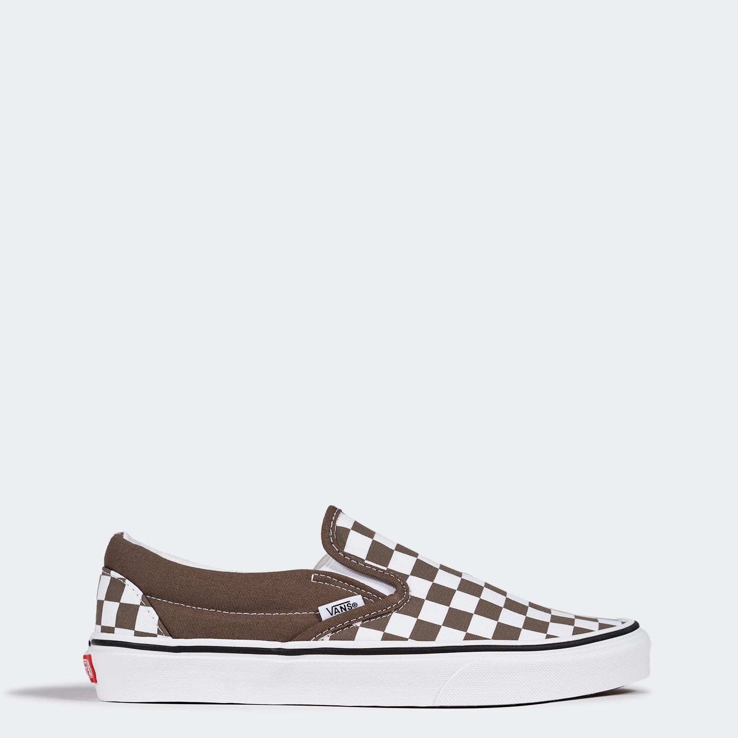 Men's Vans Checkerboard Slip-On Shoes Walnut