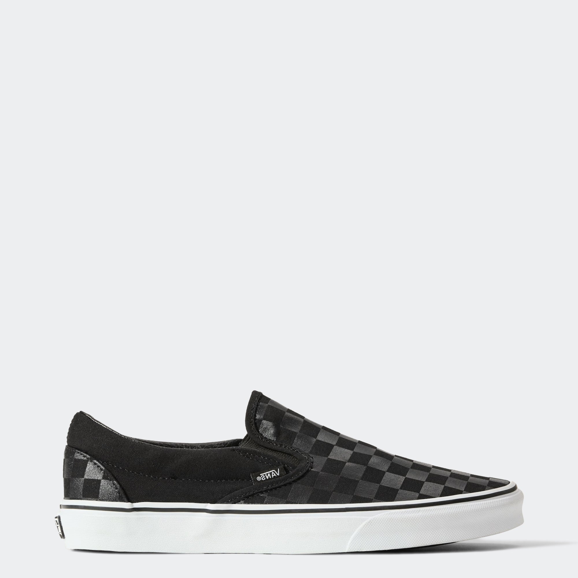 Men's Vans Classic Slip-On Checkerboard Shoes Black
