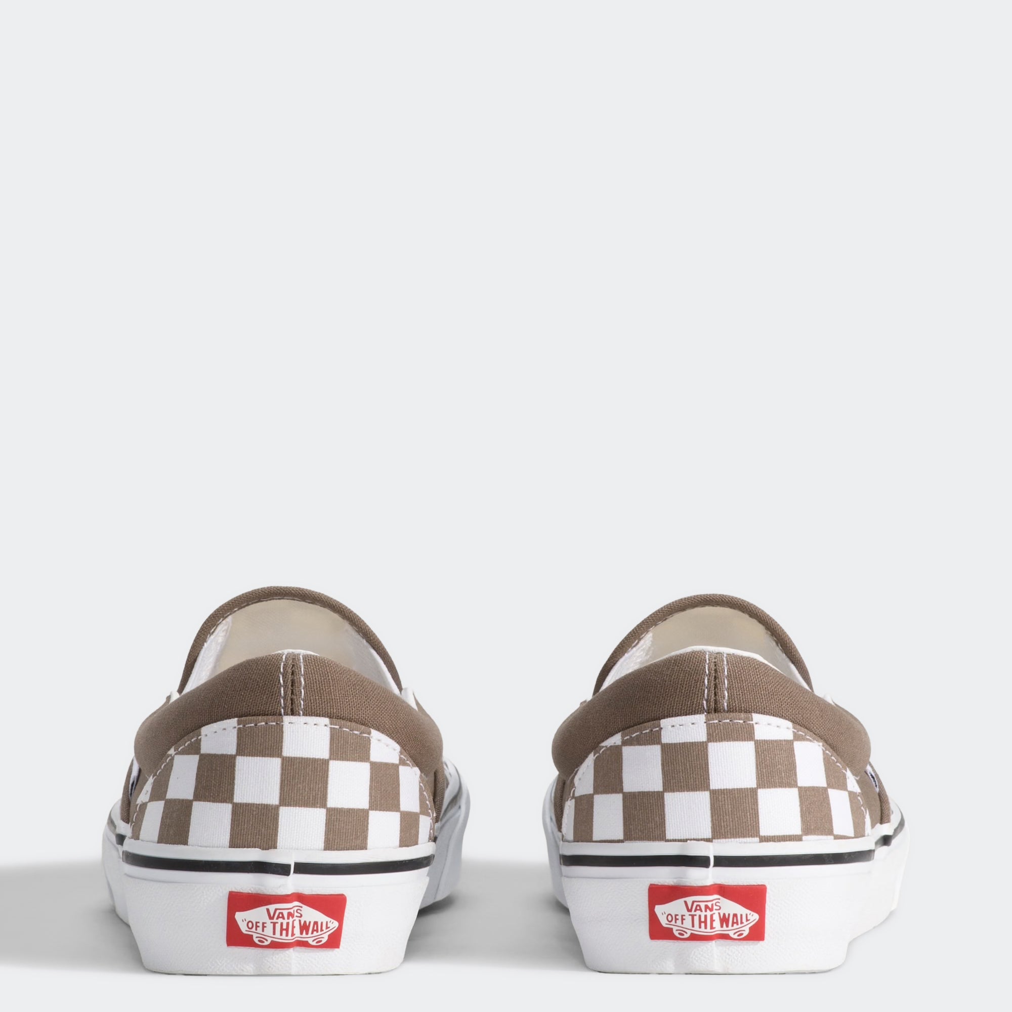 Men's Vans Classic Slip-On Checkerboard Shoes Walnut Brown