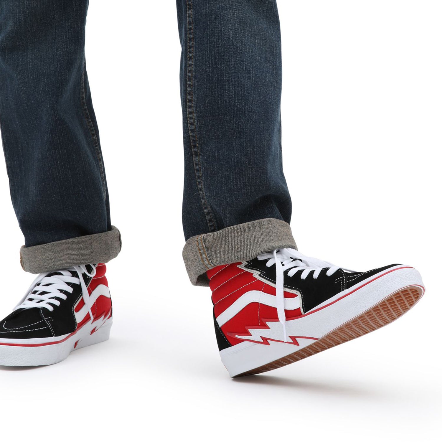 Unisex Vans Sk8-Hi Bolt Shoes Black/Red