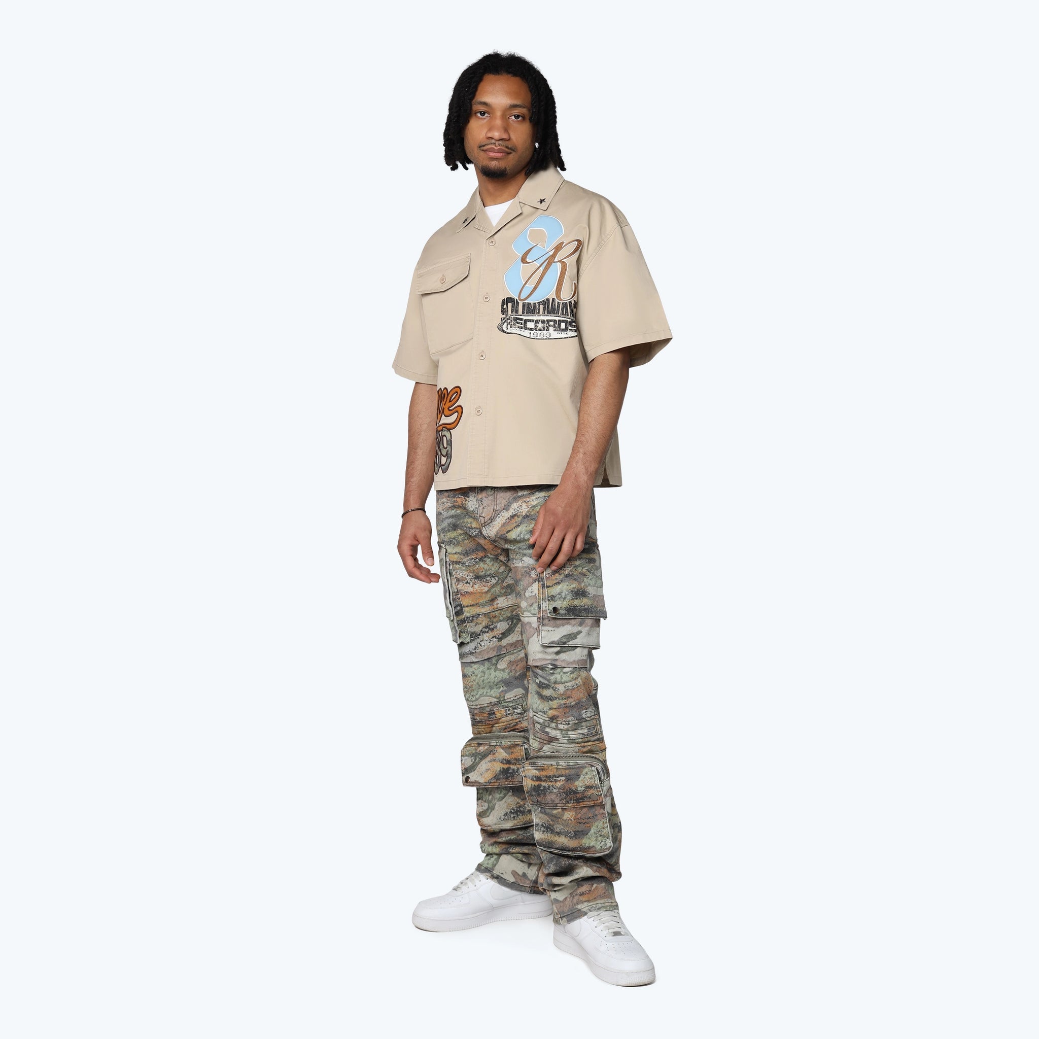 Men's Smoke Rise Oversized Wilds Woven Shirt Safari