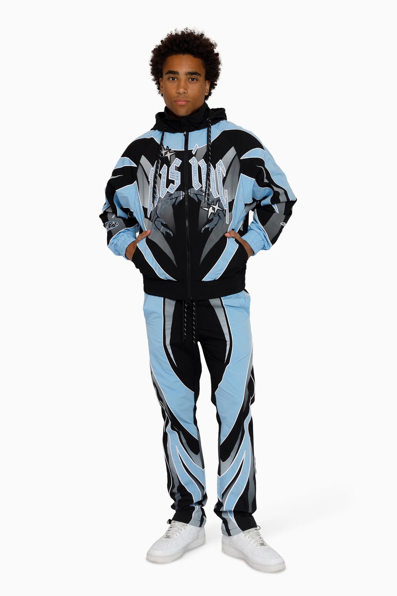 Men's Smoke Rise Rising Colorblock Windbreaker Pants Blue Bell