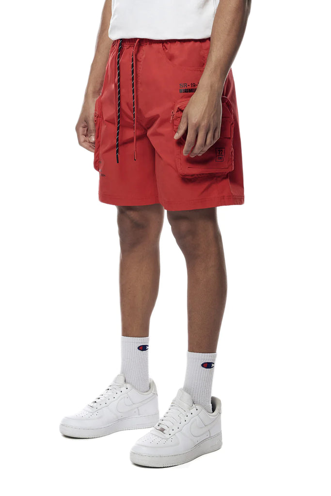 Men's Smoke Rise Printed Nylon Utility Shorts Red