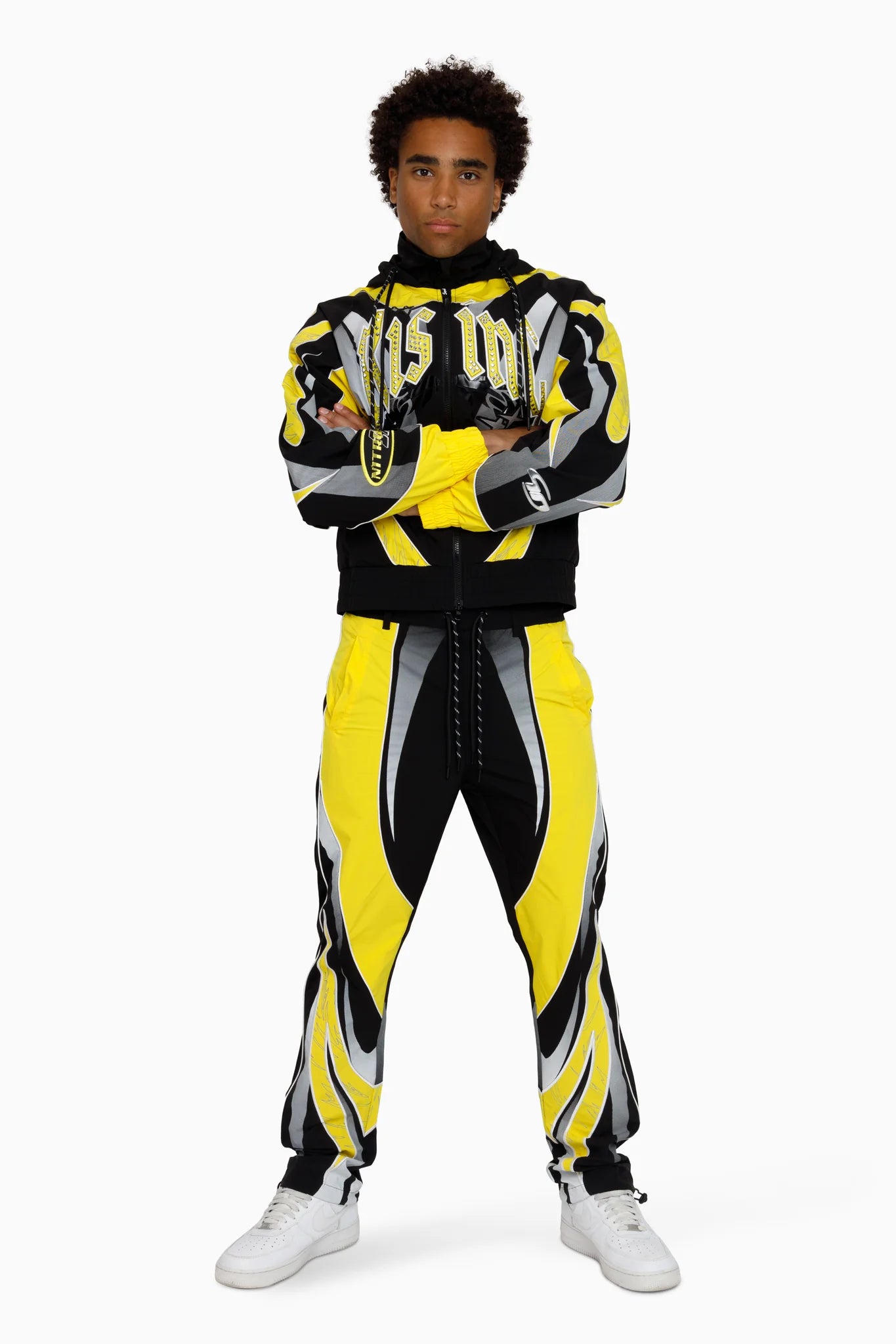 Men's Smoke Rise Rising Colorblock Windbreaker Jacket Cyber Yellow