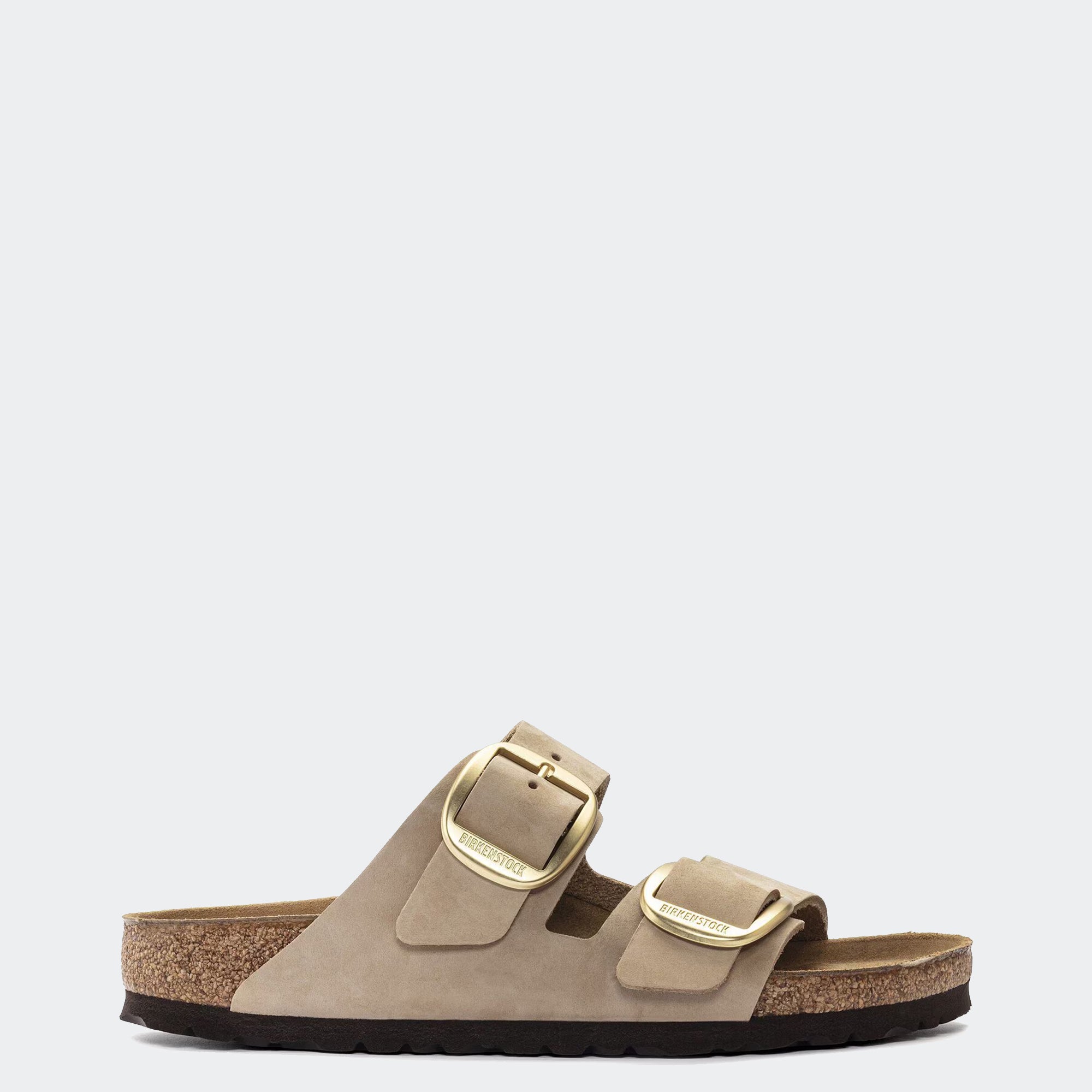 Women's BIRKENSTOCK Arizona Big Buckle Nubuck Leather Sandcastle