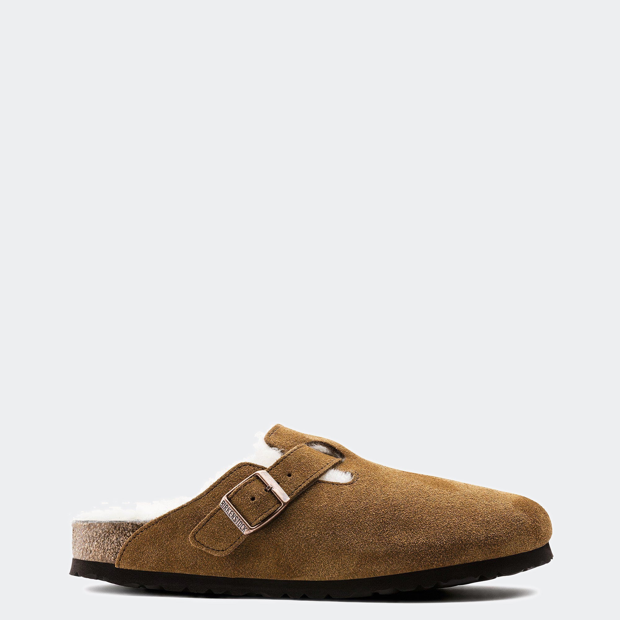 Women's BIRKENSTOCK Boston Shearling Suede Leather Mink