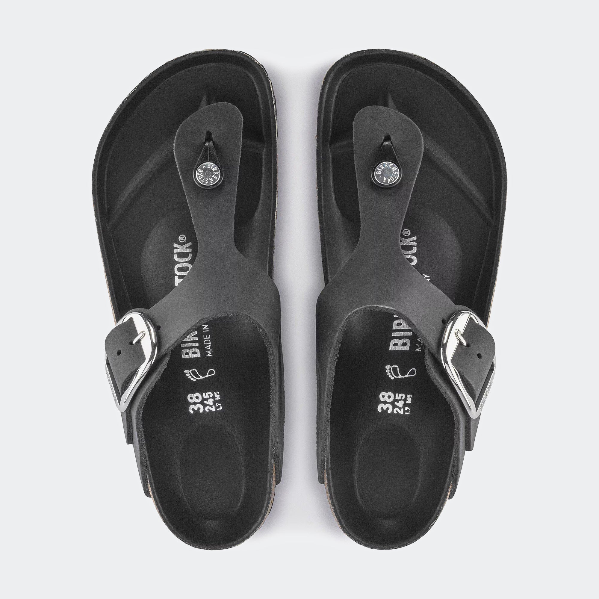 Women's BIRKENSTOCK Gizeh Big Buckle Oiled Leather Black