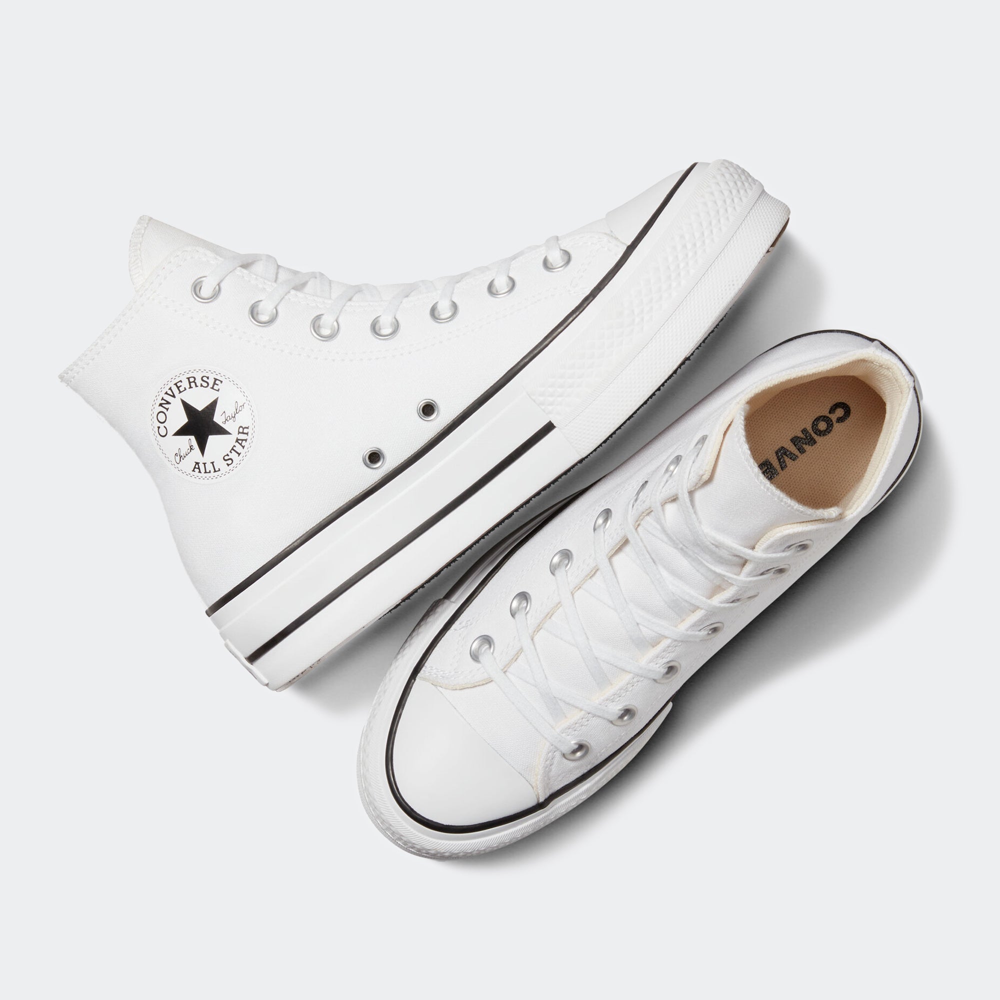 Women's Converse Canvas Platform Chuck Taylor All Star High Top Shoes White