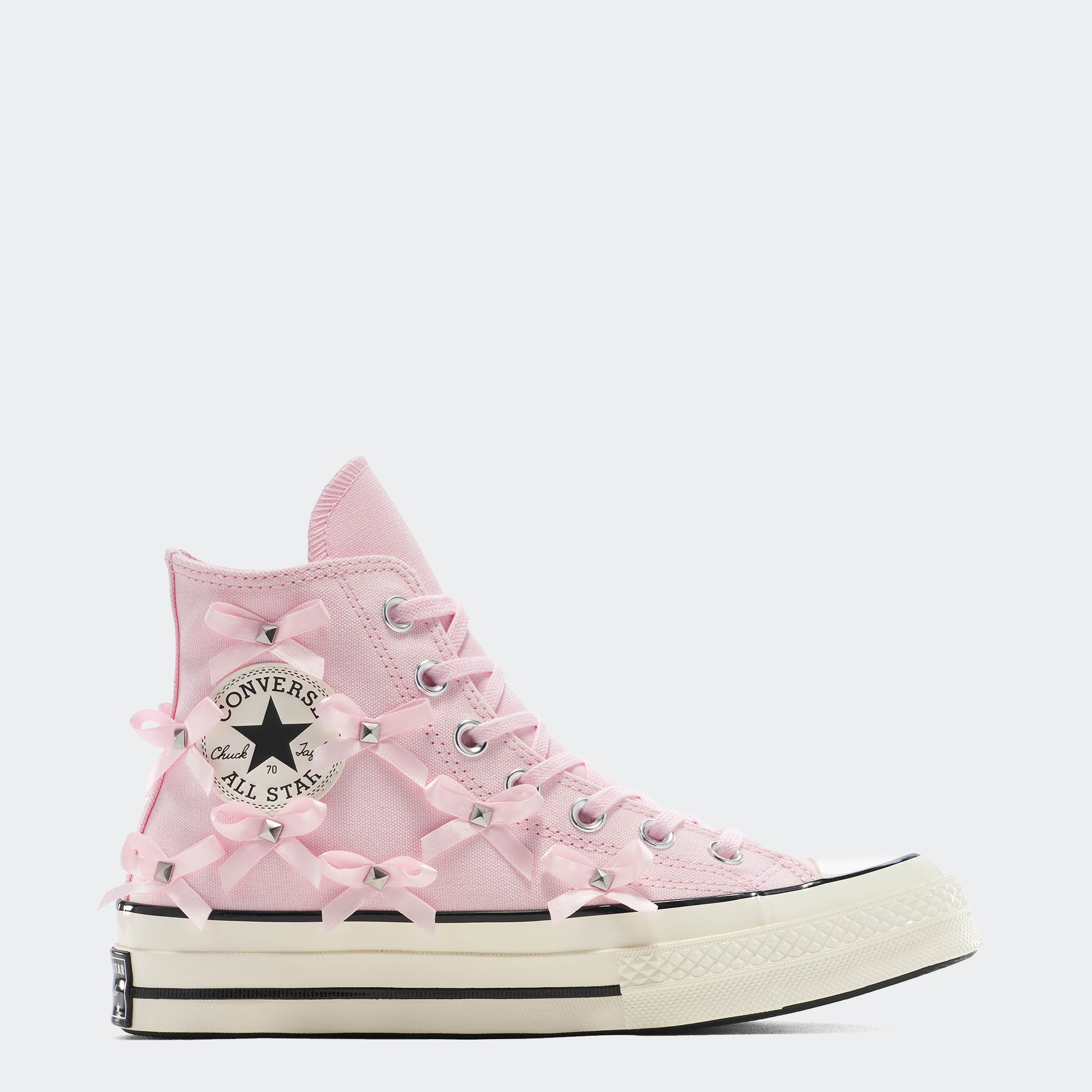 Unisex Converse Chuck 70 Hi Bow Studs Shoes Pink Frosting / Egret / Black