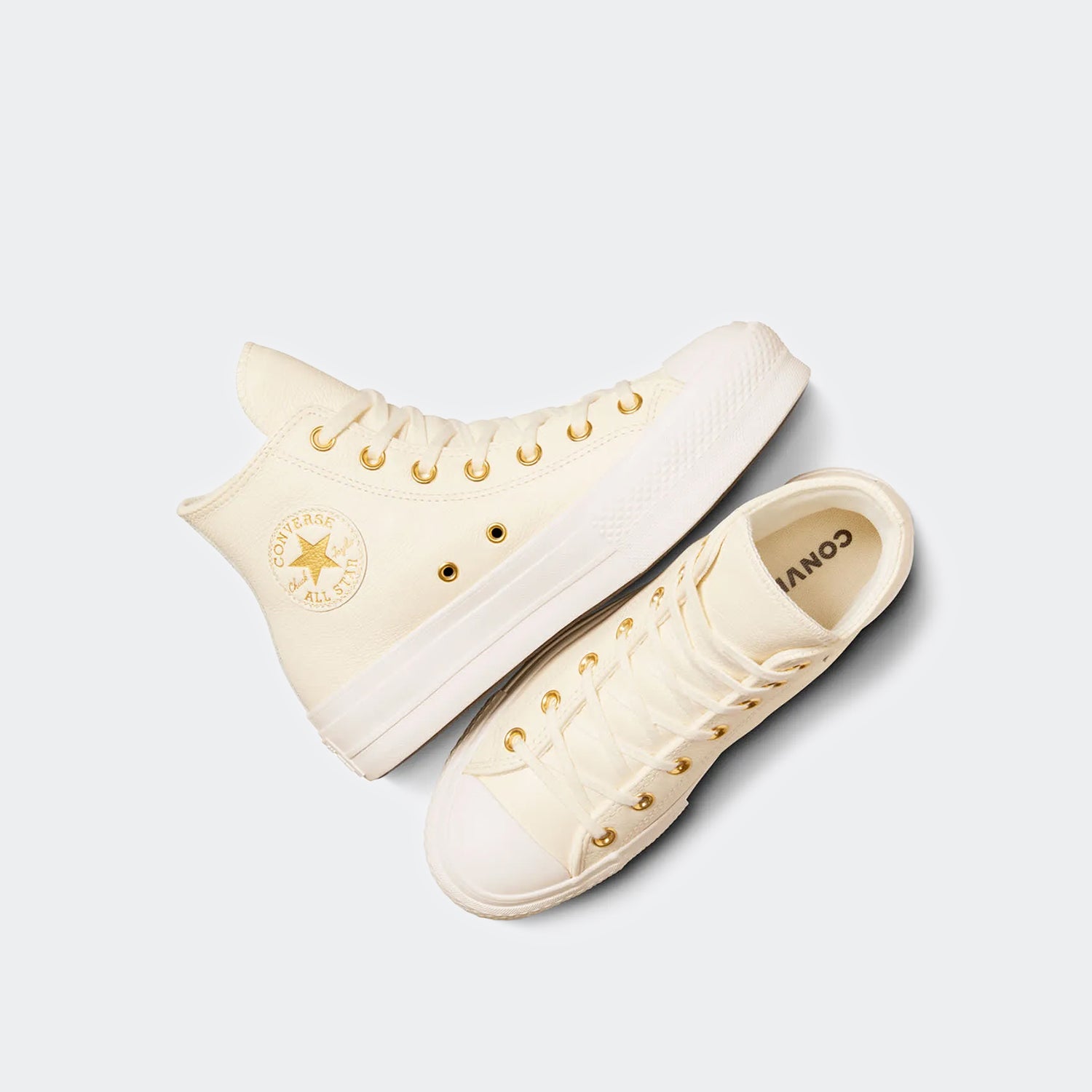 Women's Converse Chuck Taylor All Star Lift Platform Golden Hits Shoes Egret