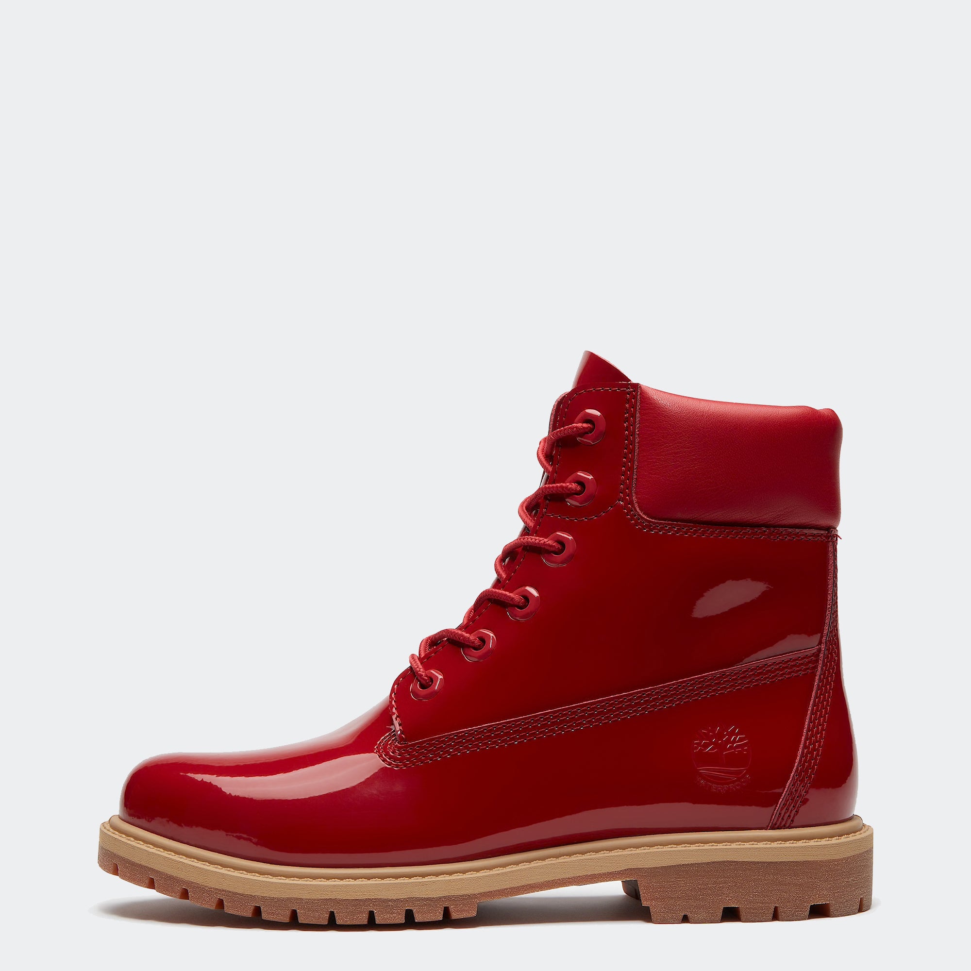 Women's Timberland Patent Leather Premium 6-Inch Waterproof Boots Red