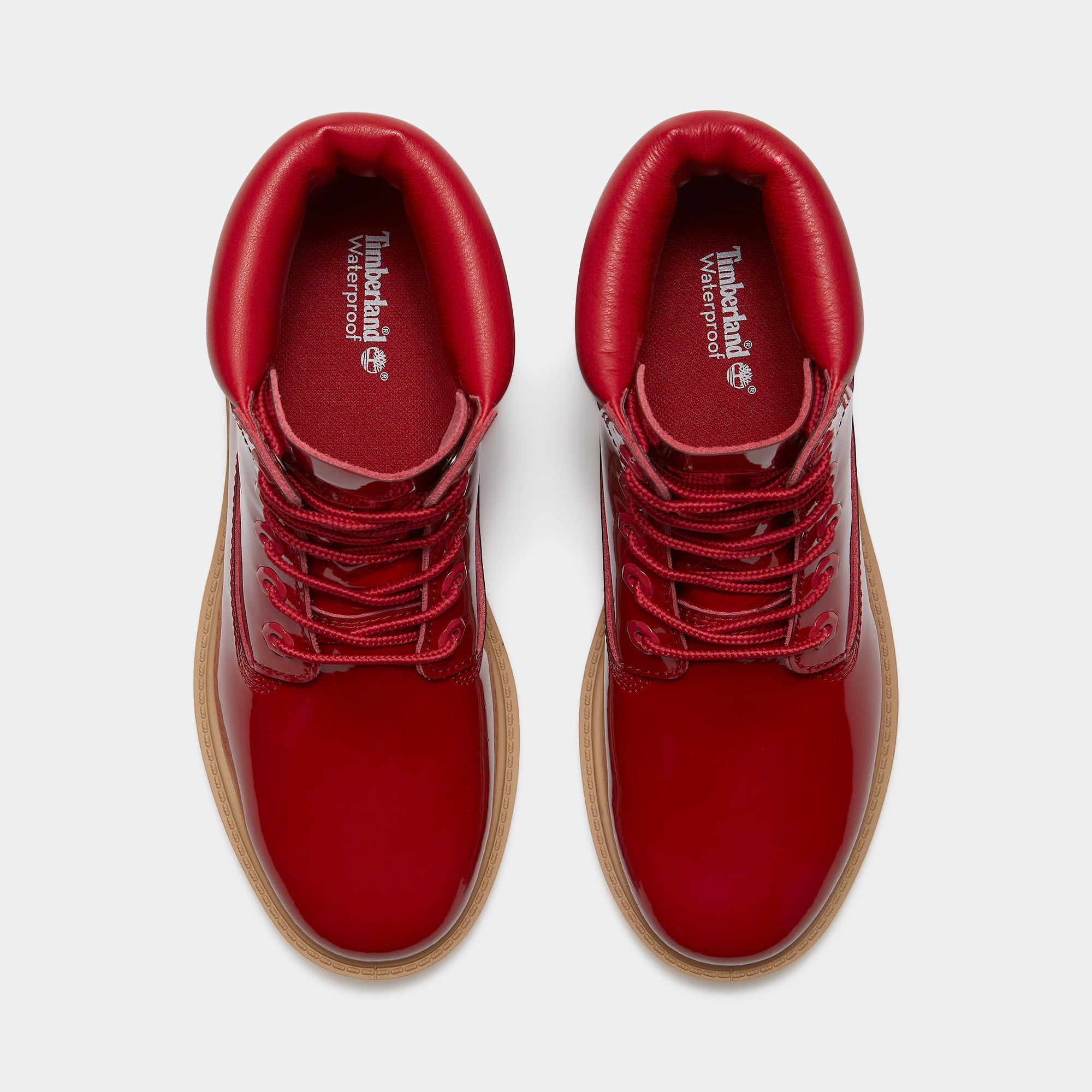Women's Timberland Patent Leather Premium 6-Inch Waterproof Boots Red