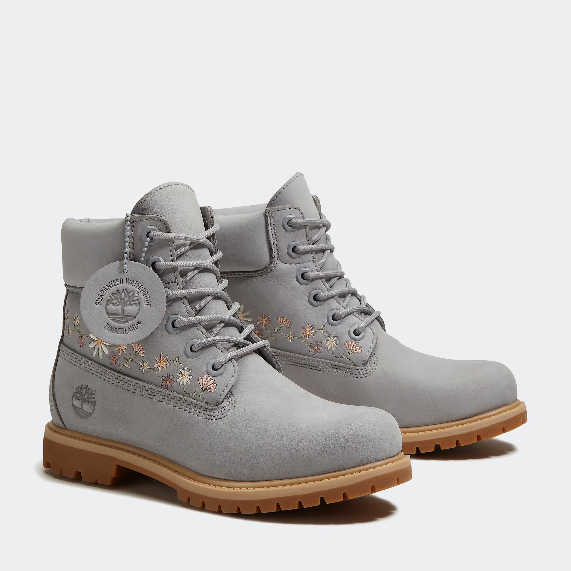 Women's Timberland Premium 6-Inch Waterproof Boots Light Grey Nubuck