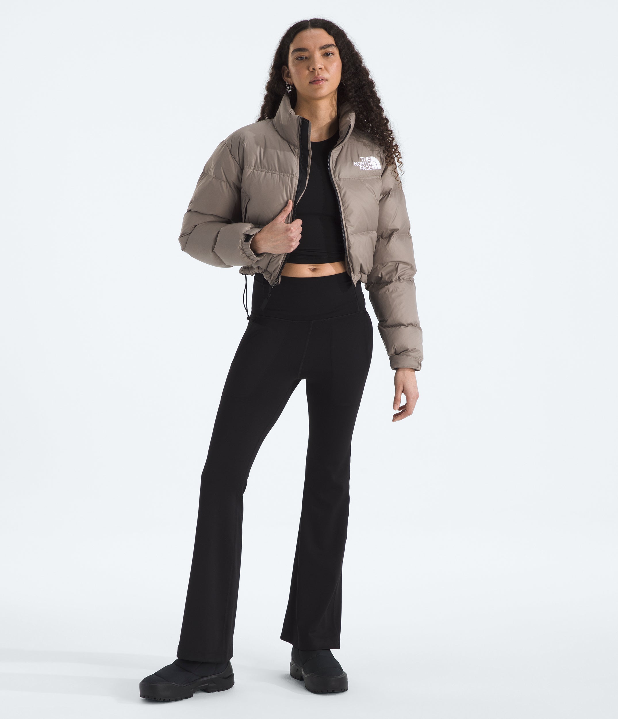 Women's The North Face Nuptse Short Jacket Mocha Brown