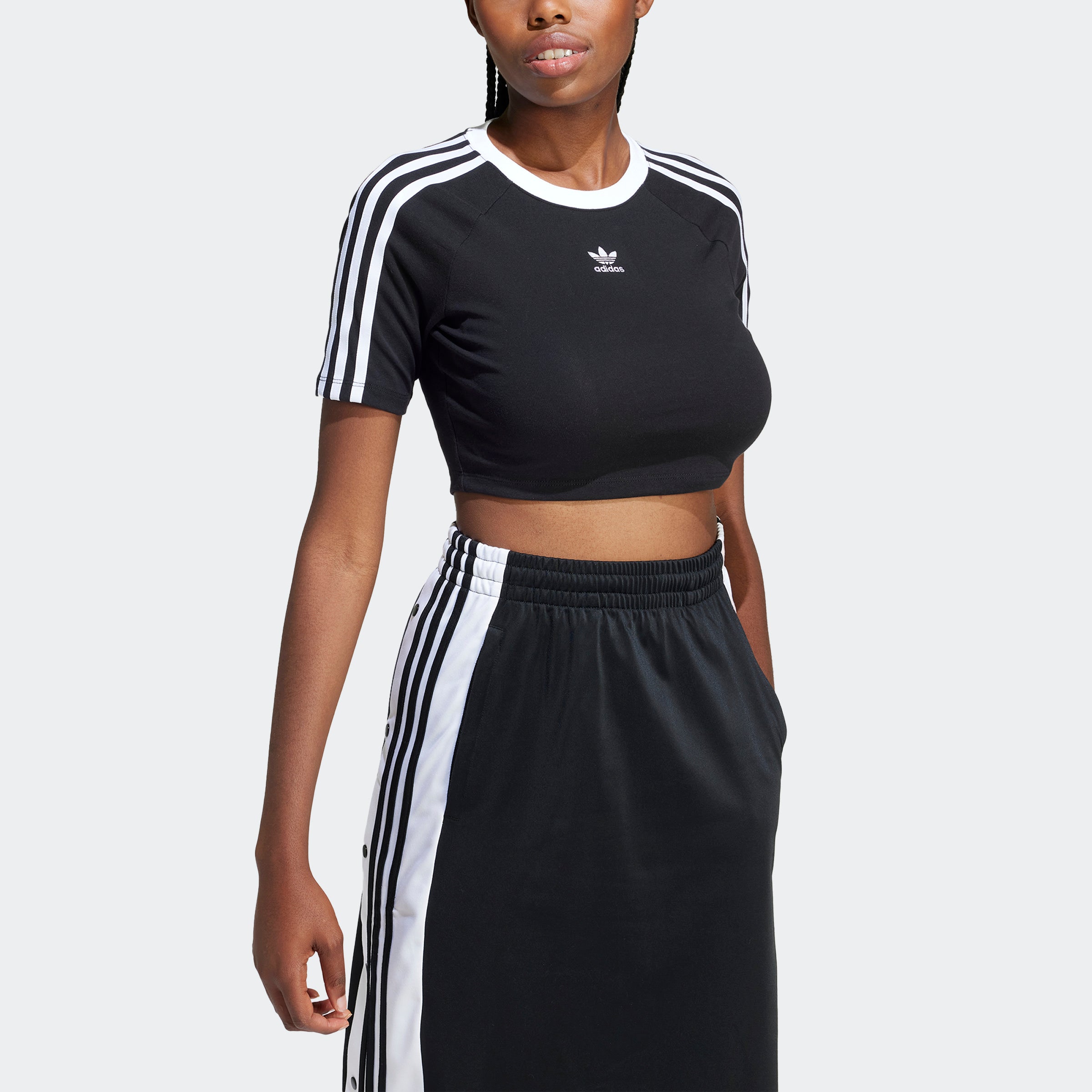 Women's adidas Originals 3-Stripes Baby Tee Black