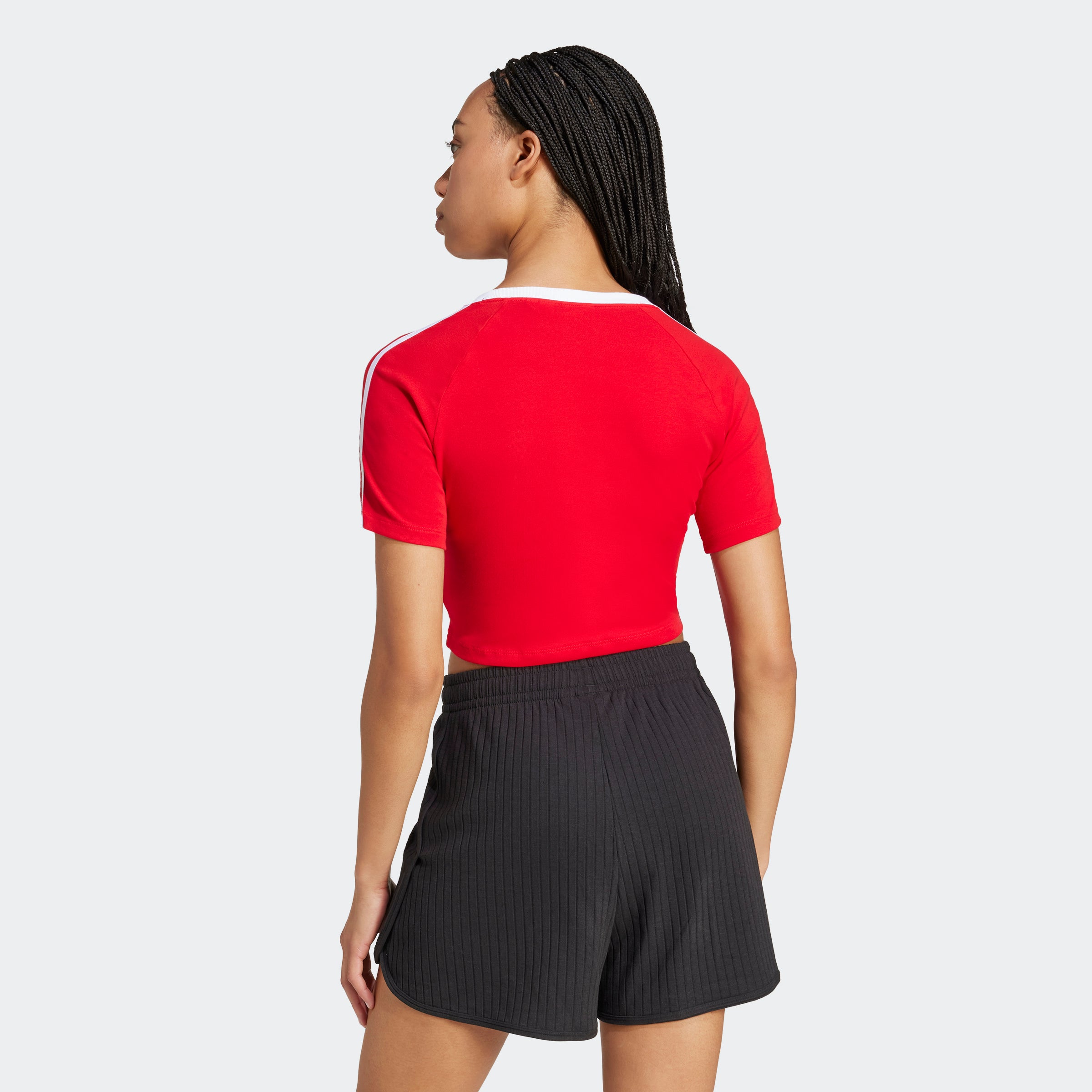 Women's adidas Originals 3-Stripes Baby Tee Red