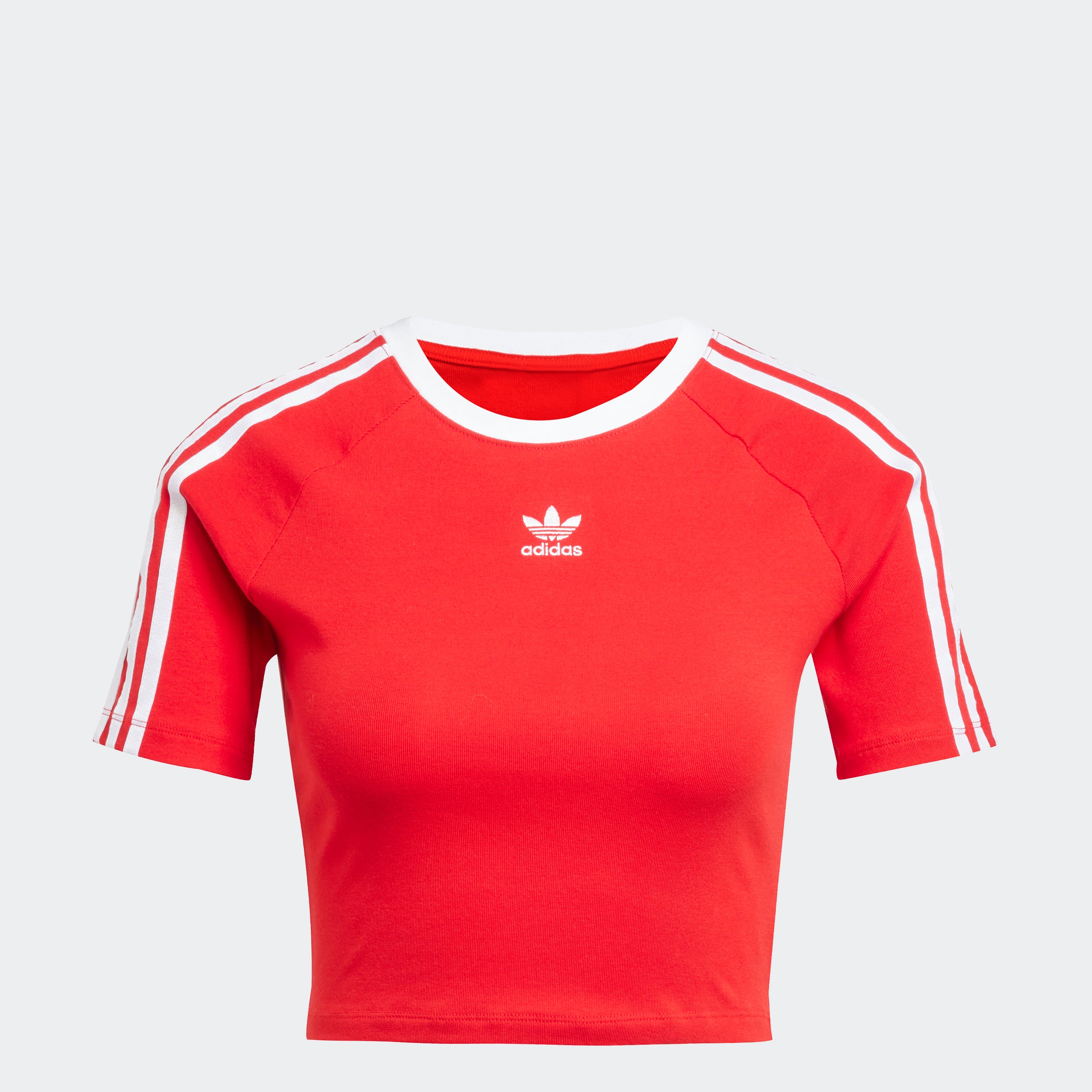 Women's adidas Originals 3-Stripes Baby Tee Red