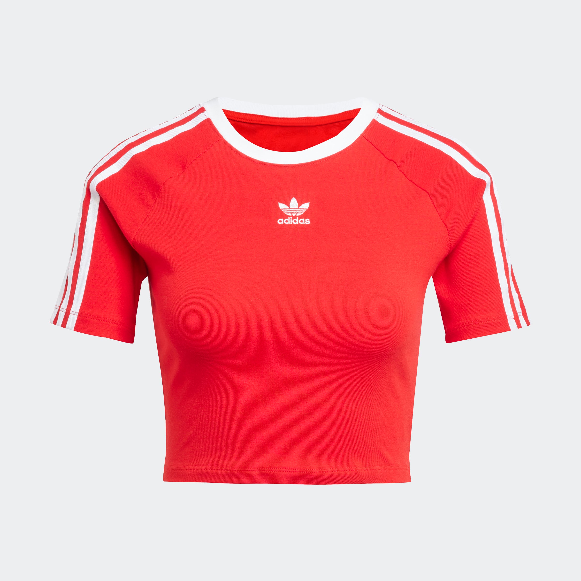 Women's adidas Originals 3-Stripes Baby Tee Red