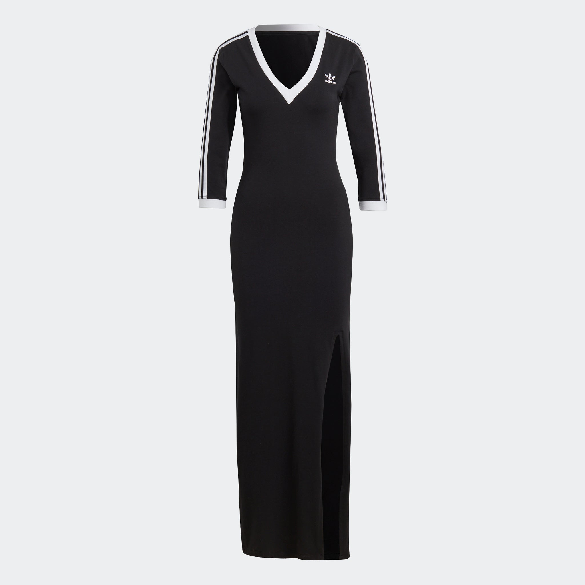 adidas long dress with hood adidas Originals Black 3-Stripes Maxi Dress