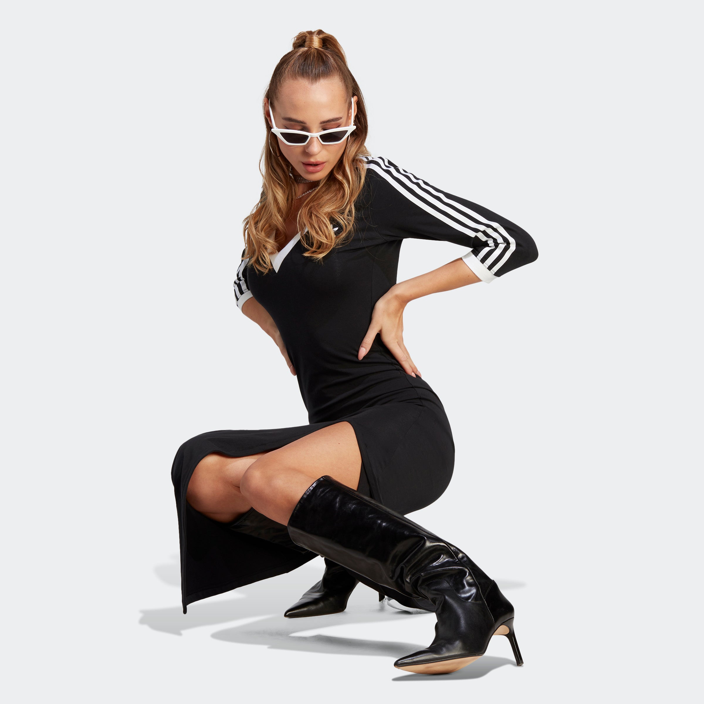 Women's adidas Originals Adicolor Classics 3-Stripes Maxi Dress Black