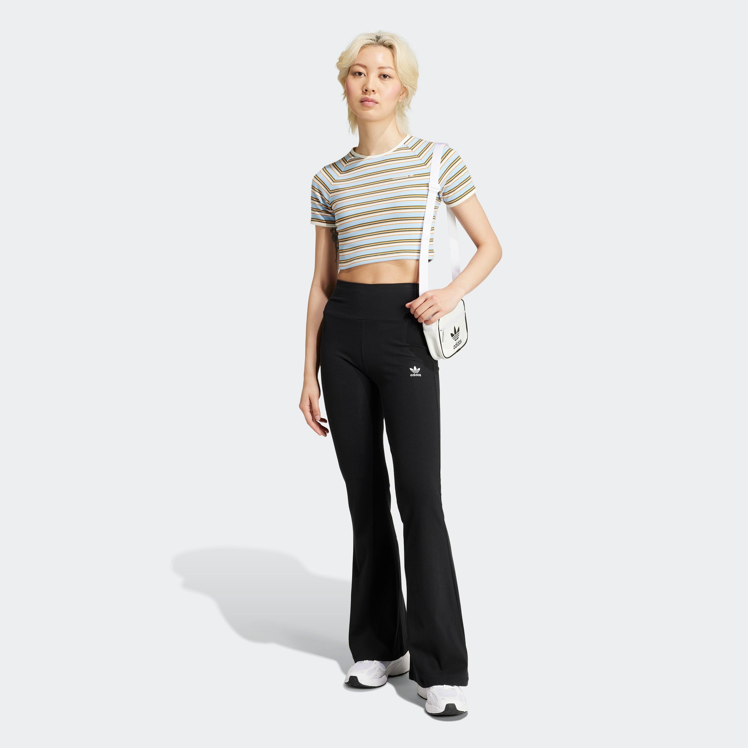 Women's adidas Originals Essentials Rib Flared Leggings Black