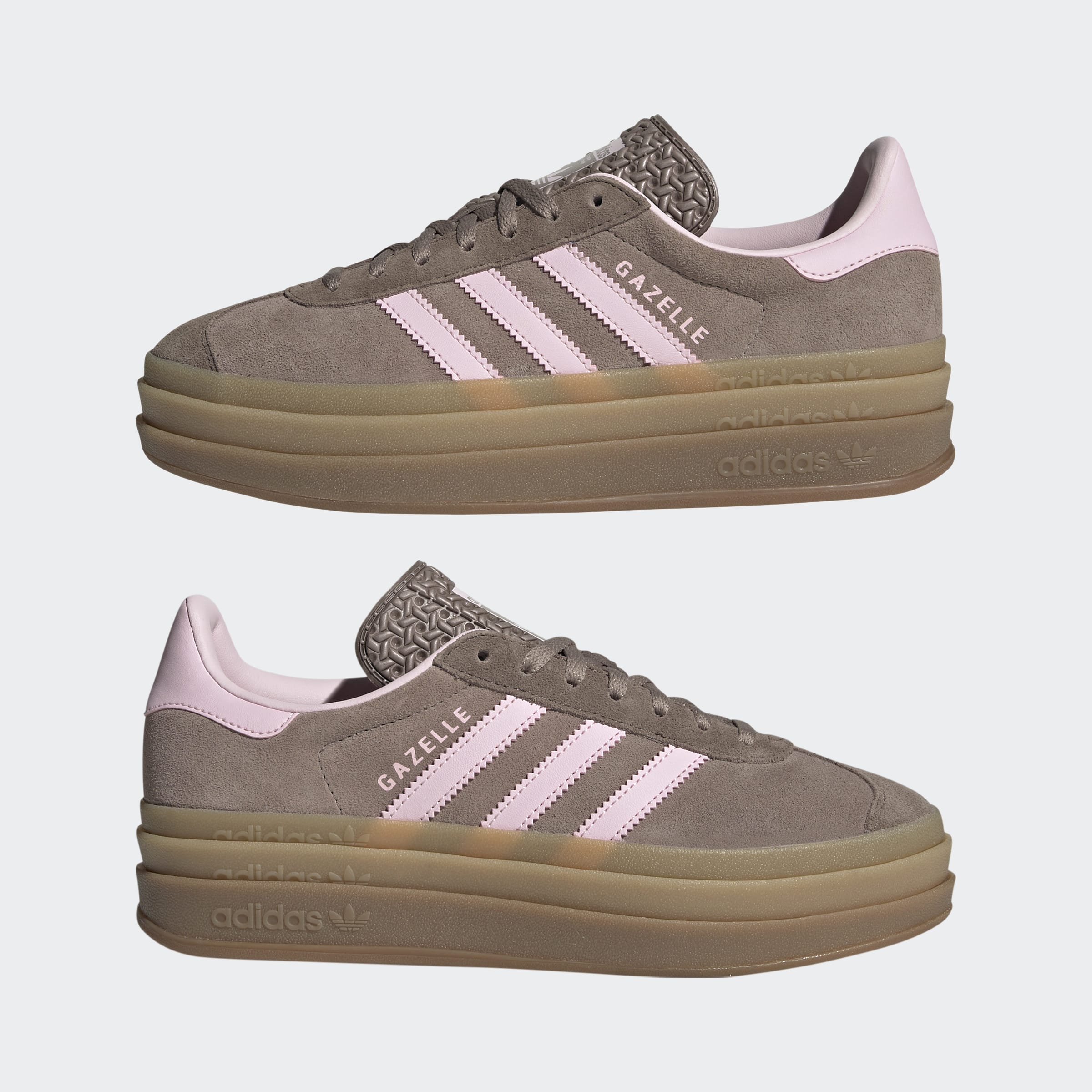 Women's adidas Originals Gazelle Bold Shoes Trace Brown / Clear Pink / Earth Strata