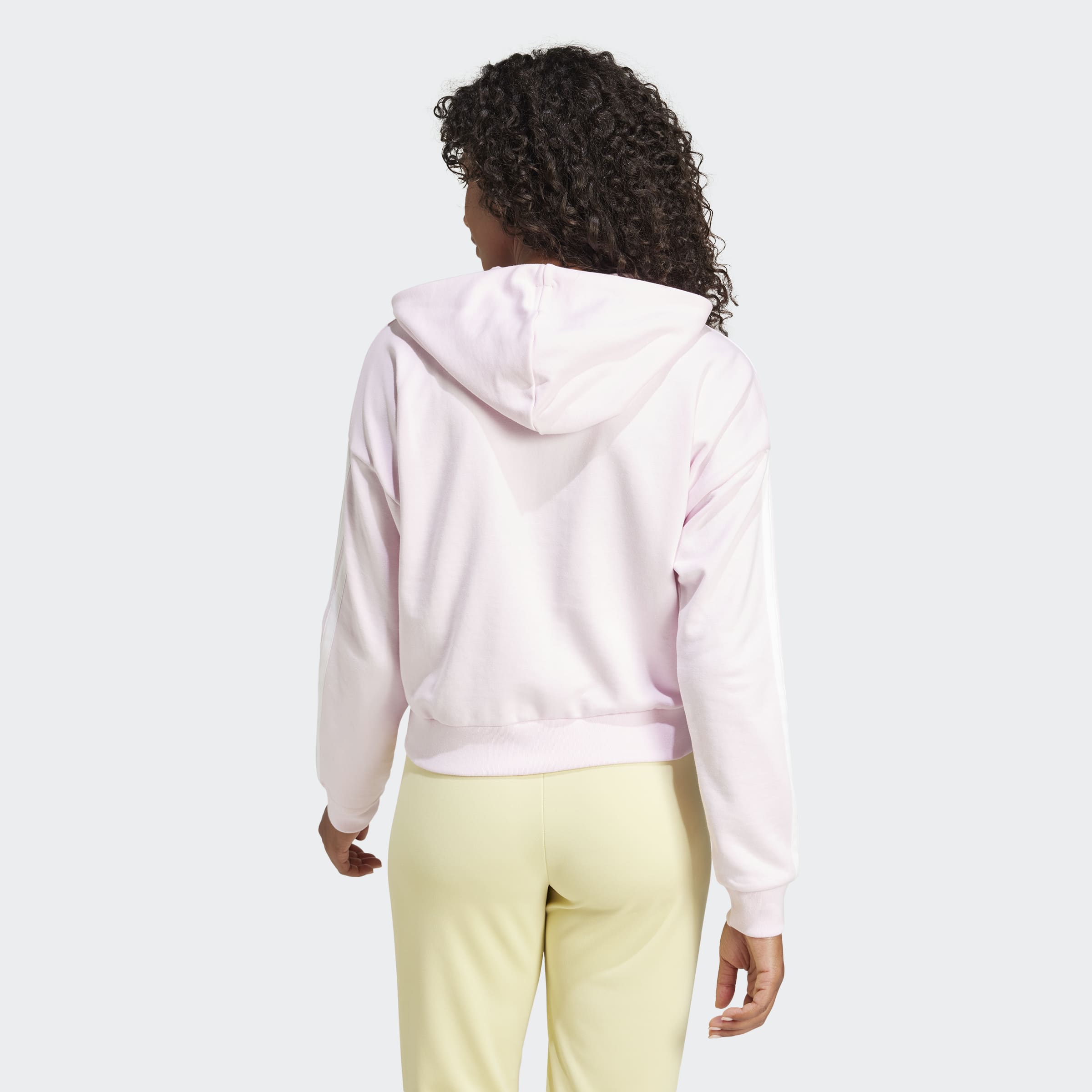 Women's adidas Sportswear Essentials 3-Stripes French Terry Full-Zip Hoodie Clear Pink