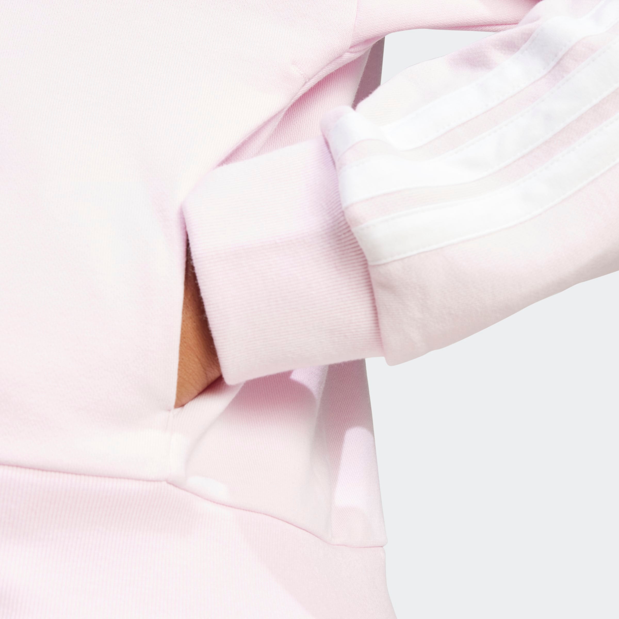 Women's adidas Sportswear Essentials 3-Stripes French Terry Full-Zip Hoodie Clear Pink