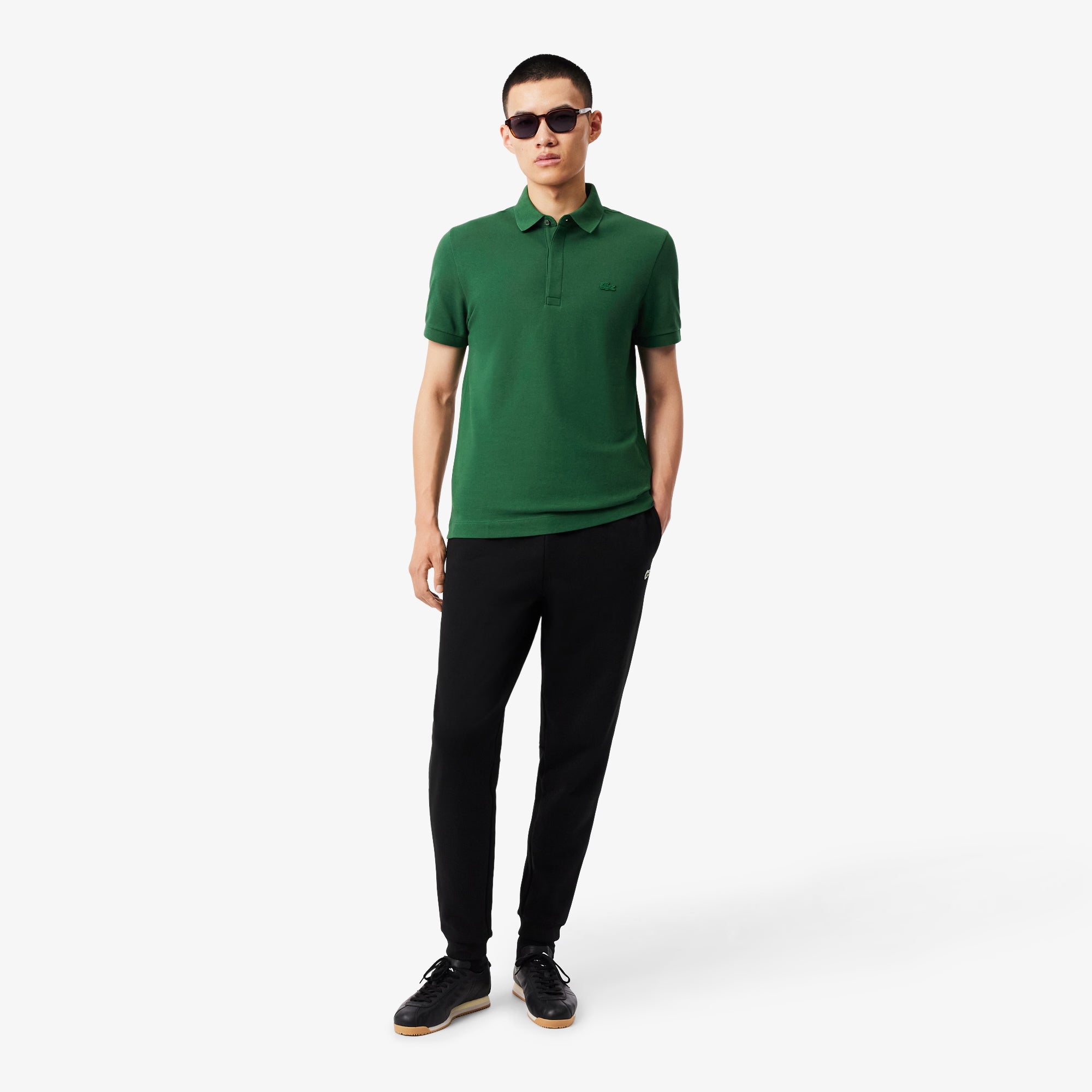 Men's Lacoste Tapered Leg Sweatpants Black