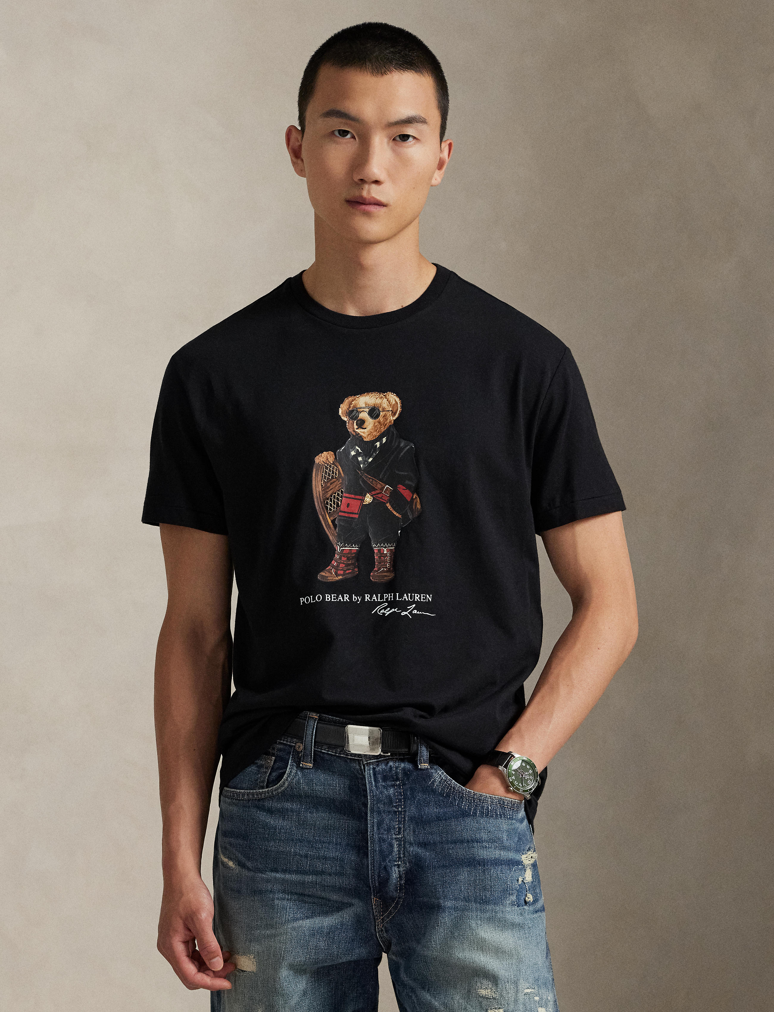 Men's Polo Ralph Lauren Classic Fit Polo Bear Jersey T-Shirt Holiday Bear