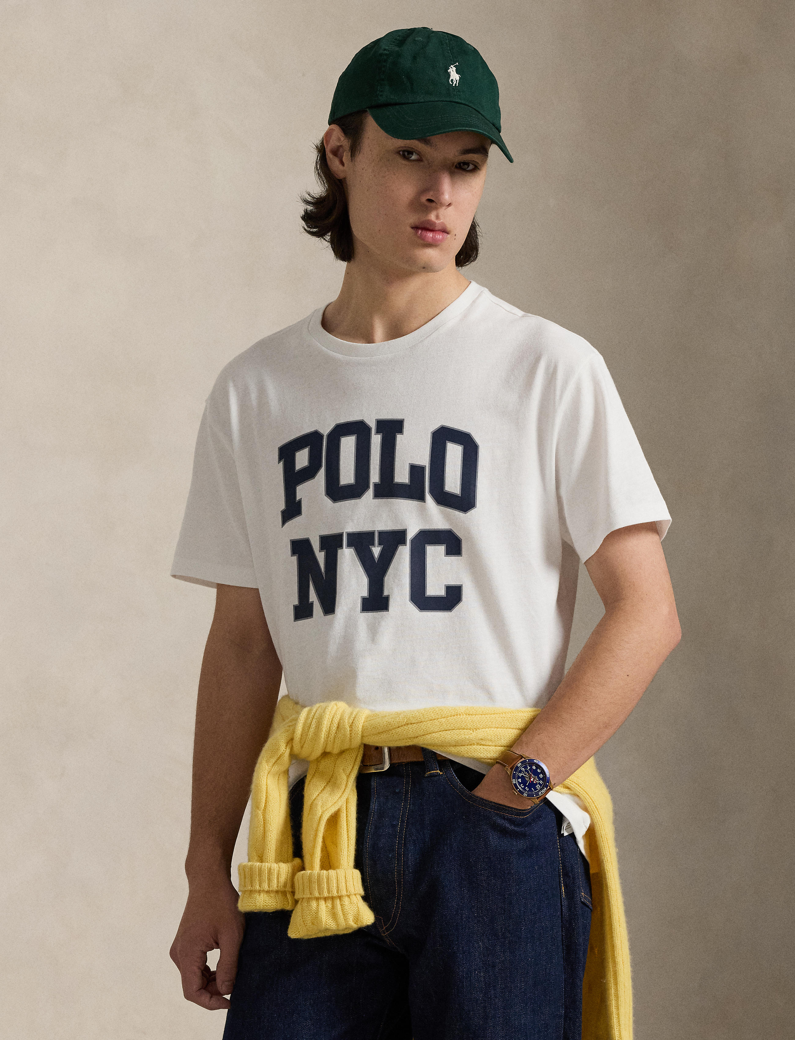 Men's Polo Ralph Lauren Classic Fit Jersey NYC Graphic T-Shirt White