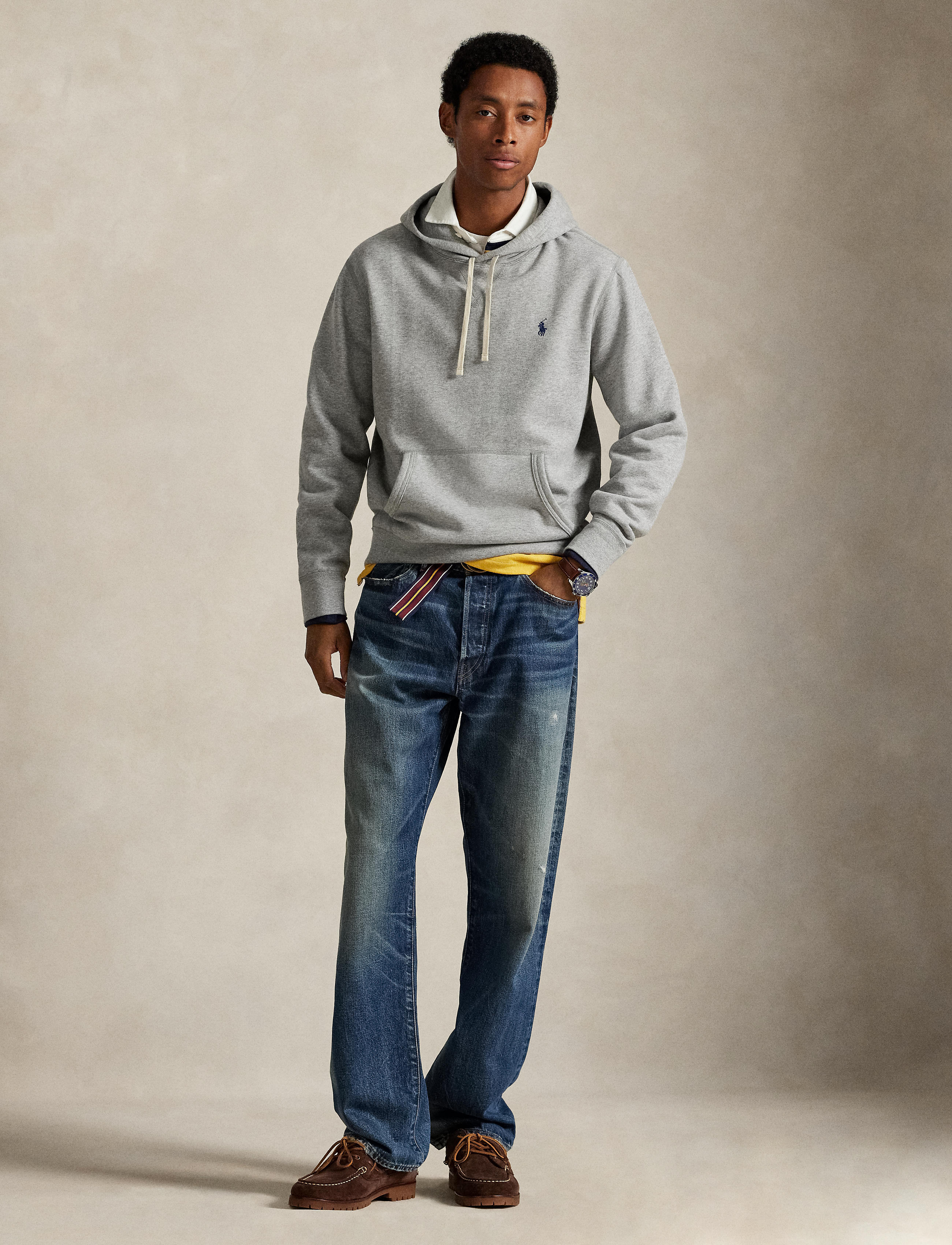 Men's Polo Ralph Lauren The RL Fleece Hoodie Andover Heather Grey