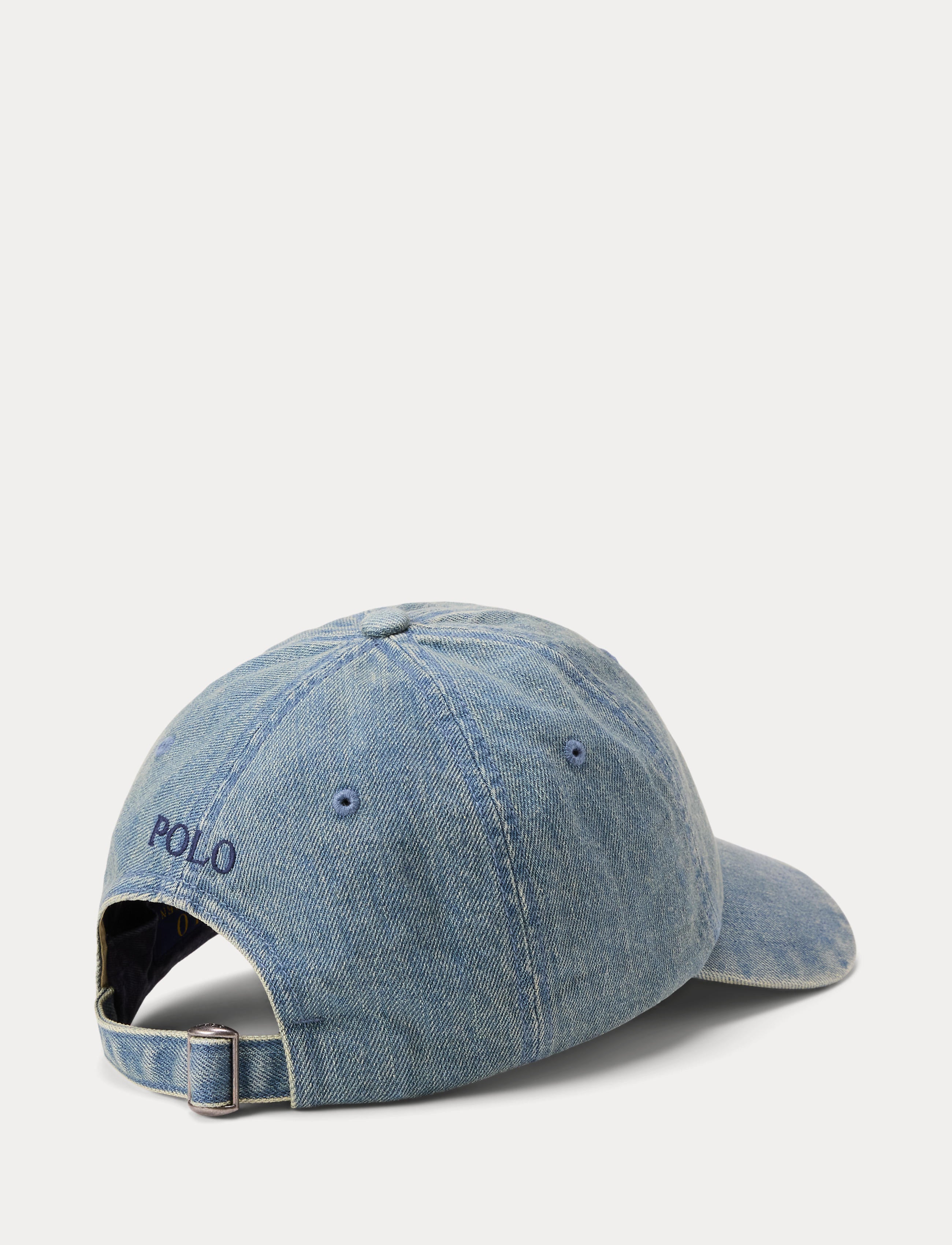 Unisex Polo Ralph Lauren Indigo Denim Ball Cap Light Wash Denim