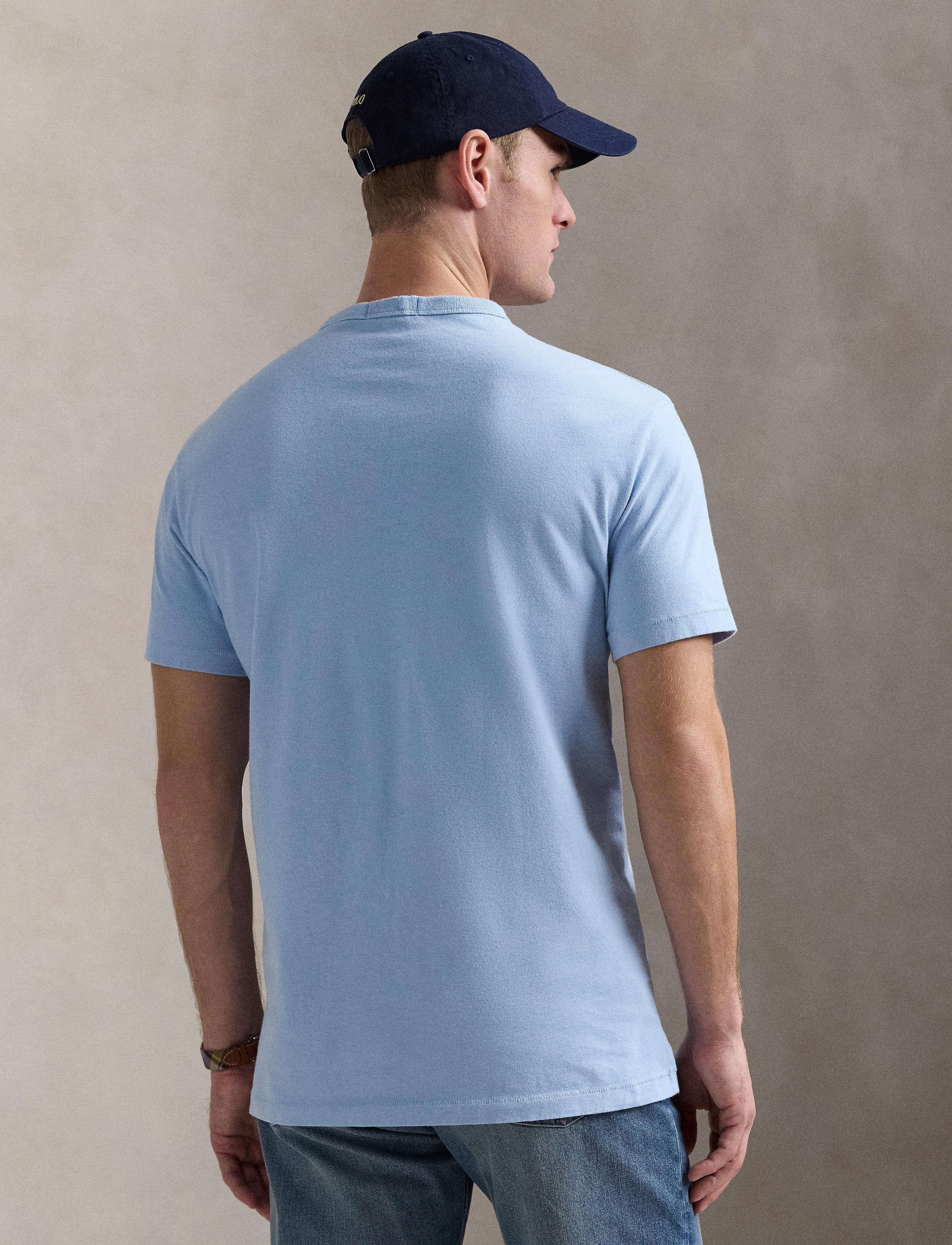 Men's Polo Ralph Lauren Big Pony Jersey T-Shirt Clear Blue