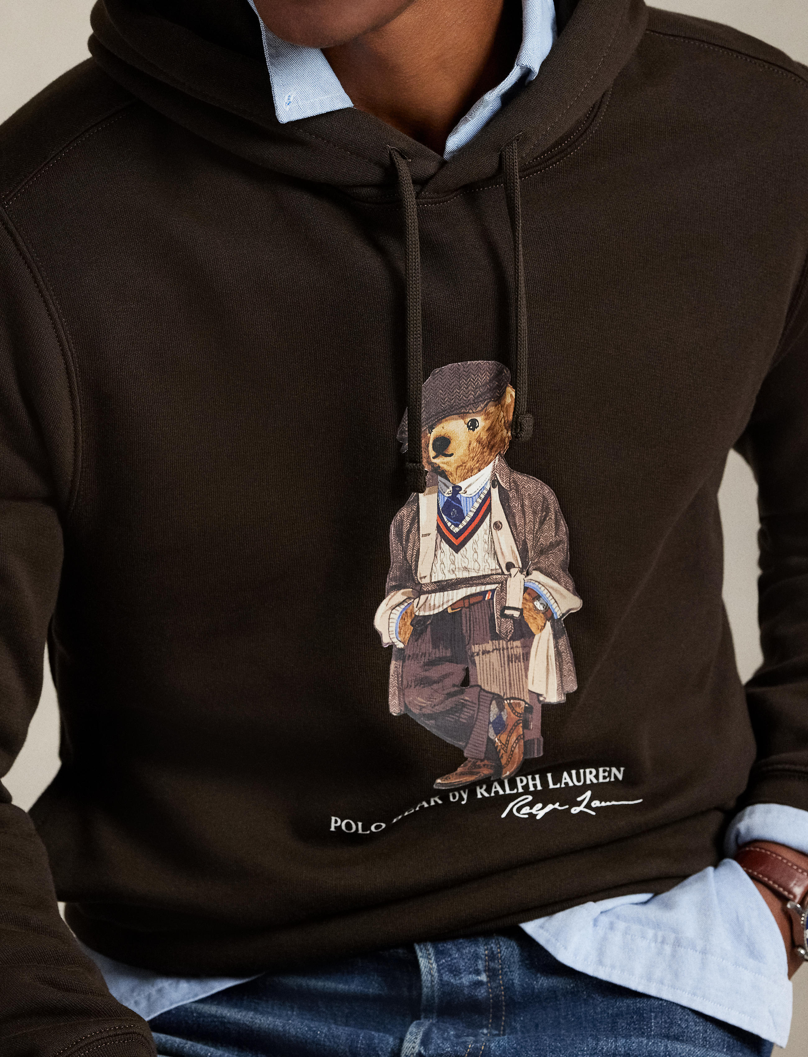 Men's Polo Ralph Lauren Polo Bear Fleece Hoodie Antique Brown