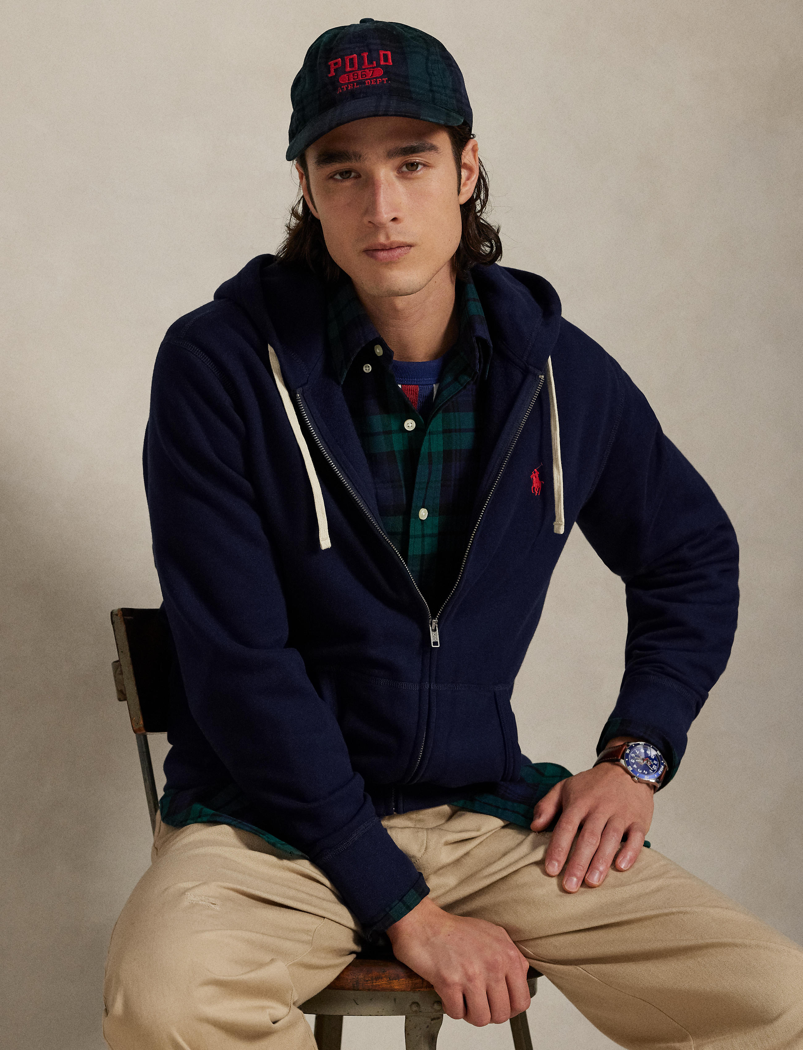 Men's Polo Ralph Lauren Fleece Full-Zip Hoodie Cruise Navy