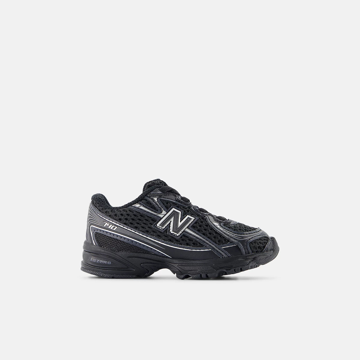 Toddlers New Balance 740 Bungee Lace Shoes Black with Silver Metallic IZ740BM