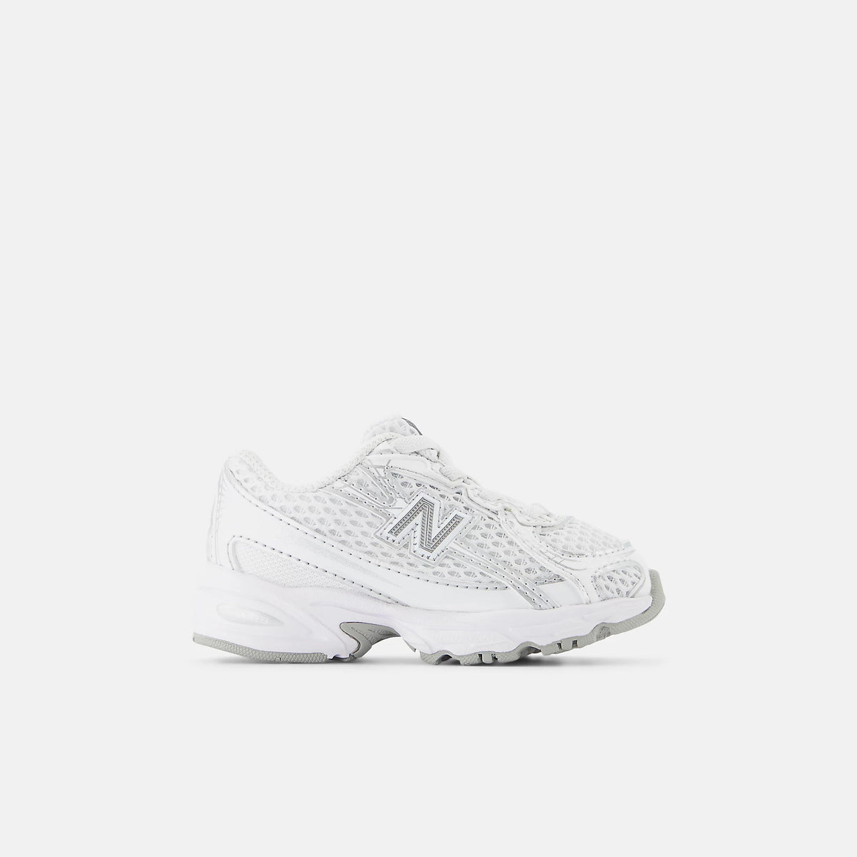 Toddlers New Balance 740 Bungee Lace Shoes White with Silver Metallic