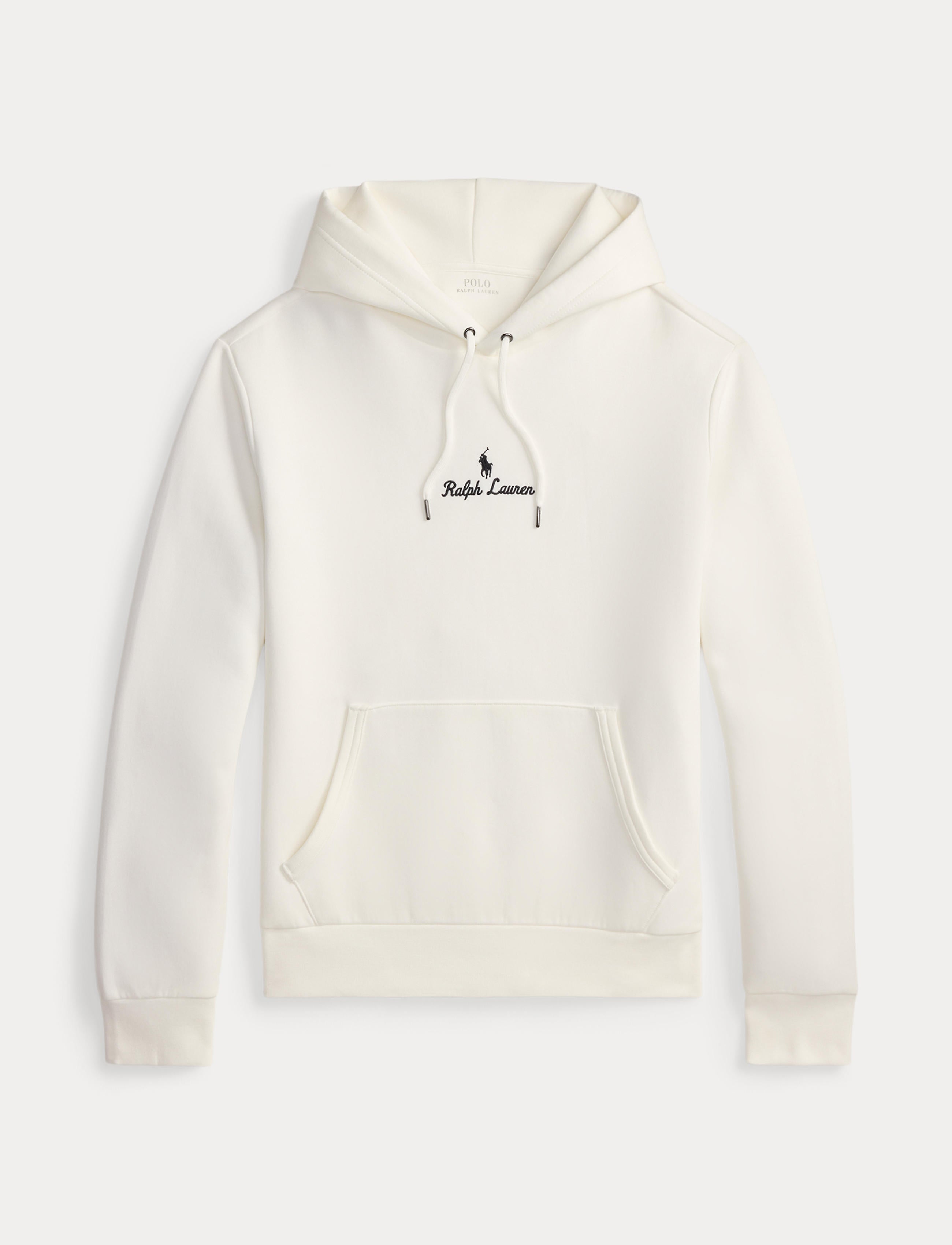 Men's Polo Ralph Lauren Logo Double-Knit Hoodie White