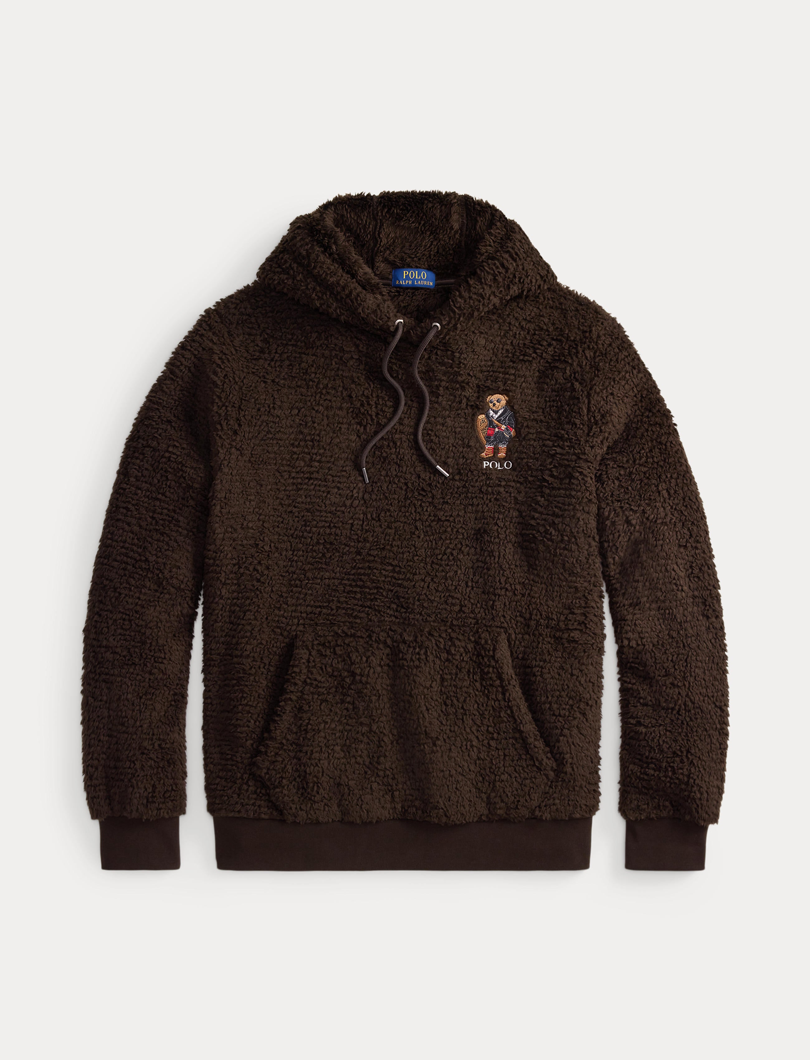 Men's Polo Ralph Lauren Polo Bear Pile Fleece Hoodie Antique Brown