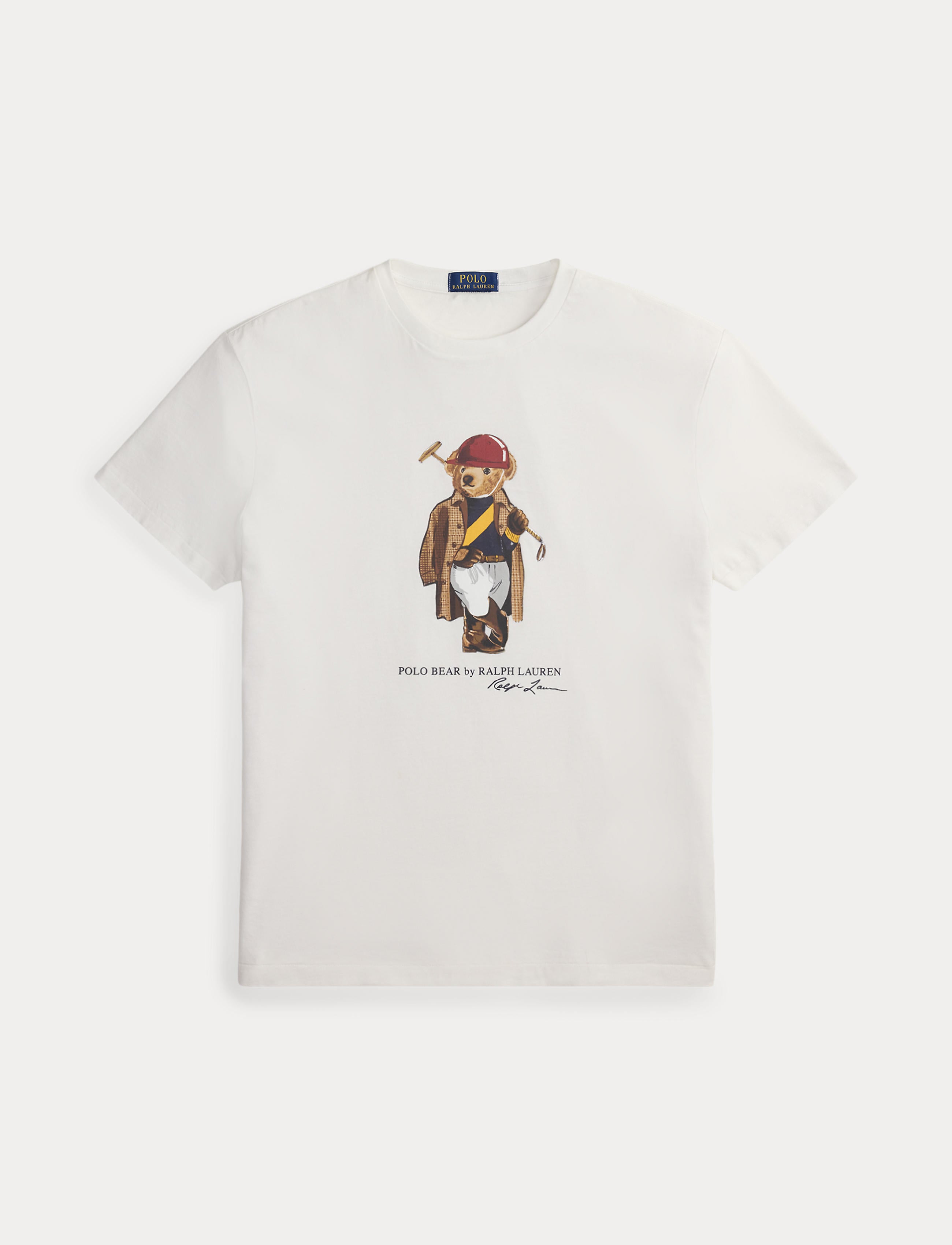 Men's Polo Ralph Lauren Classic Fit Polo Bear Jersey T-Shirt White Society Bear