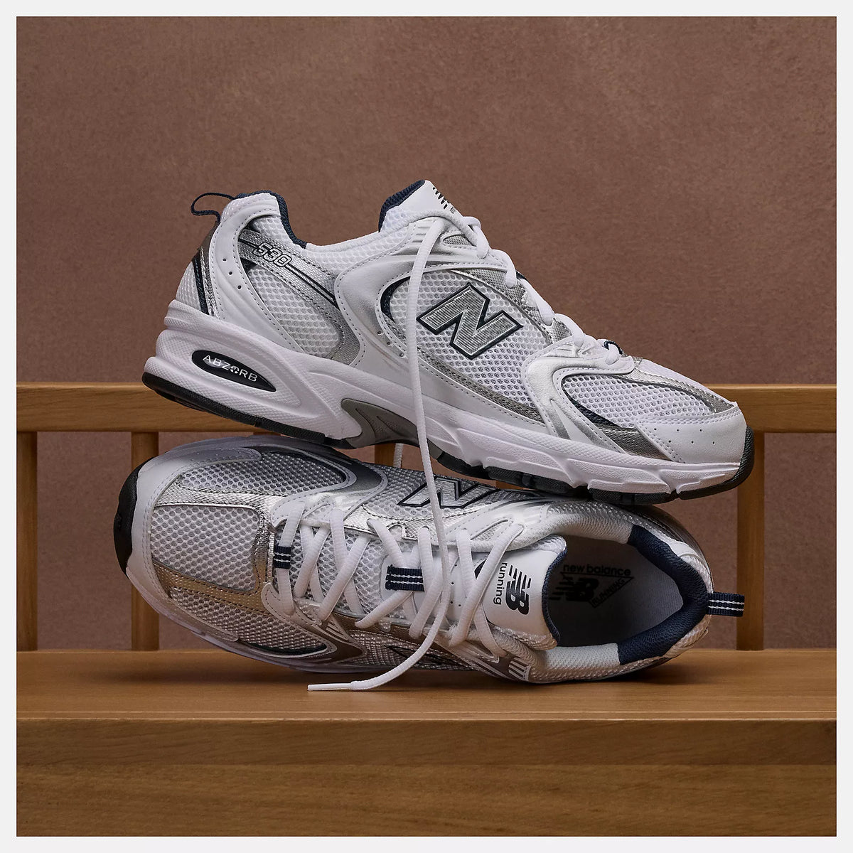 Men's New Balance 530 Shoes White with Natural Indigo