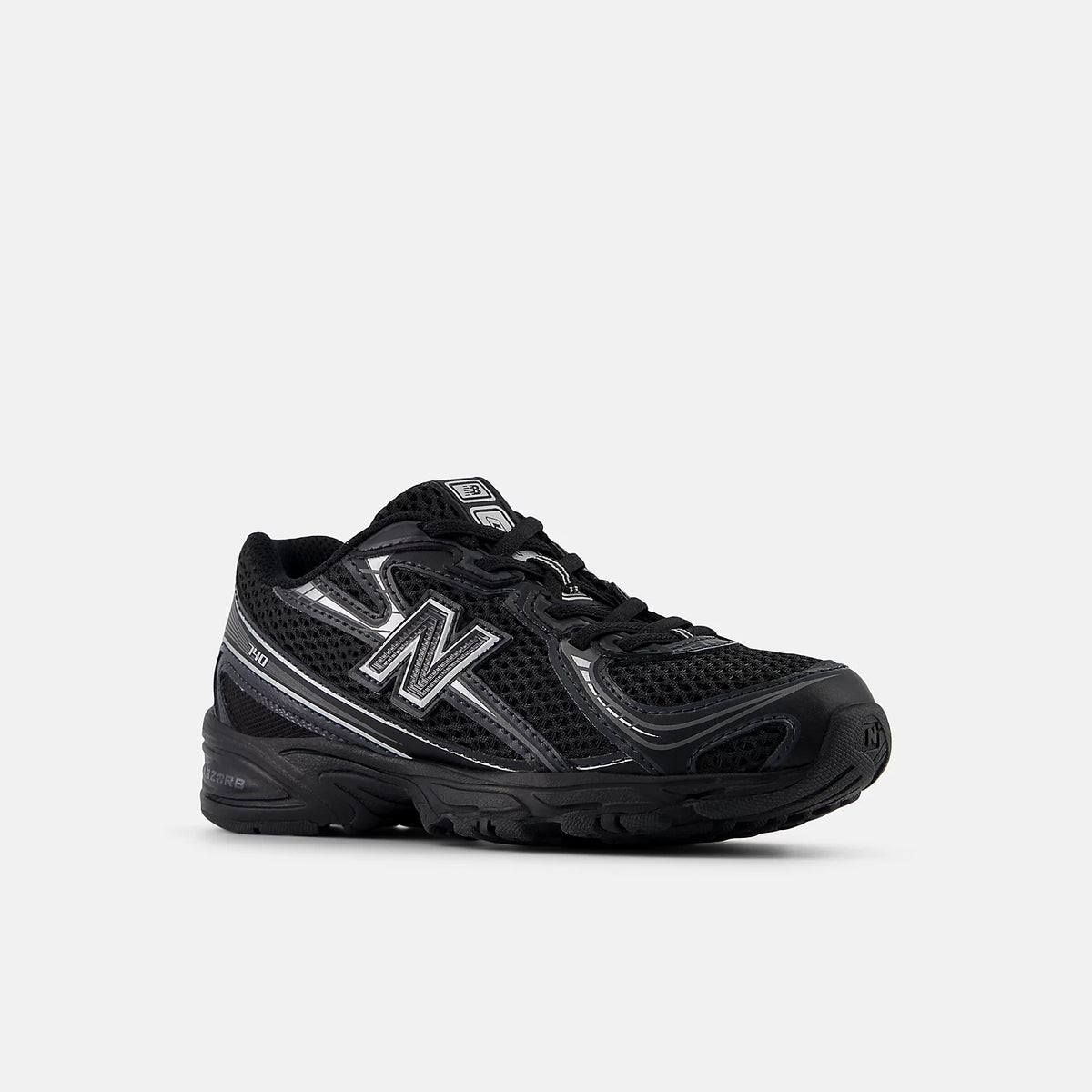 Little Kids New Balance 740 Bungee Lace Shoes Black with Silver Metallic